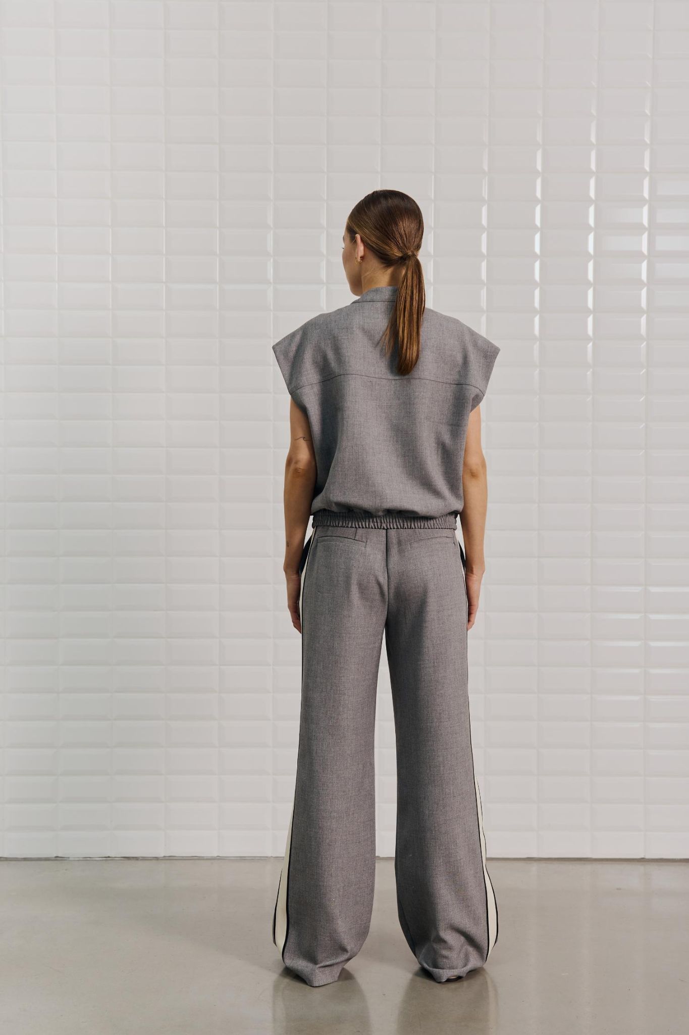 MARINA TAILORED WAISTCOAT - MID GREY MELANGE