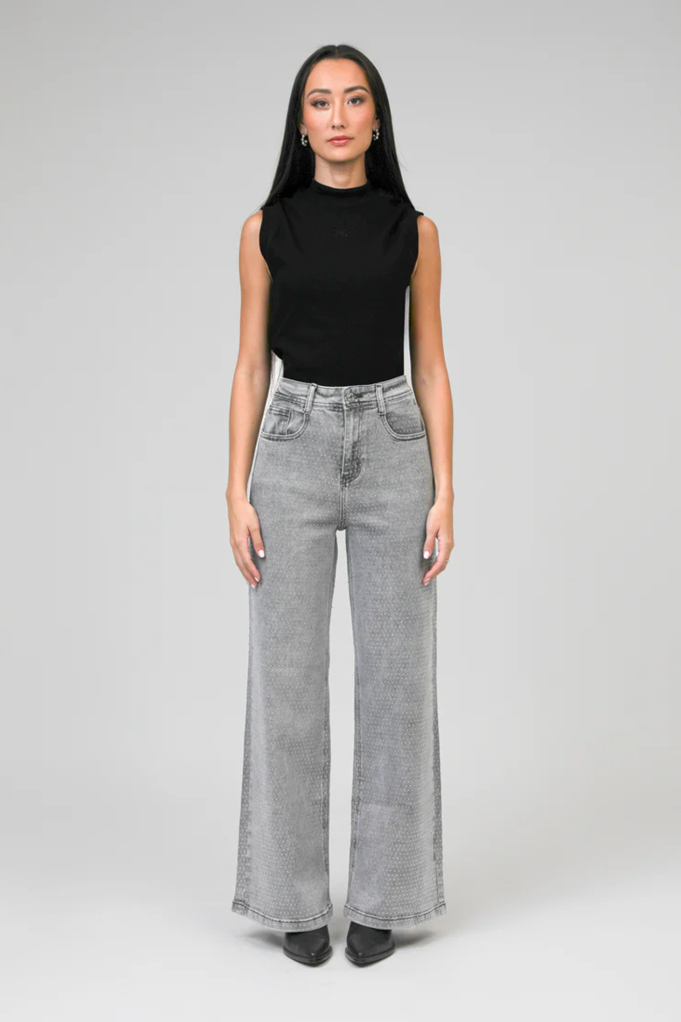 PAILLETTES JEANS - GREY