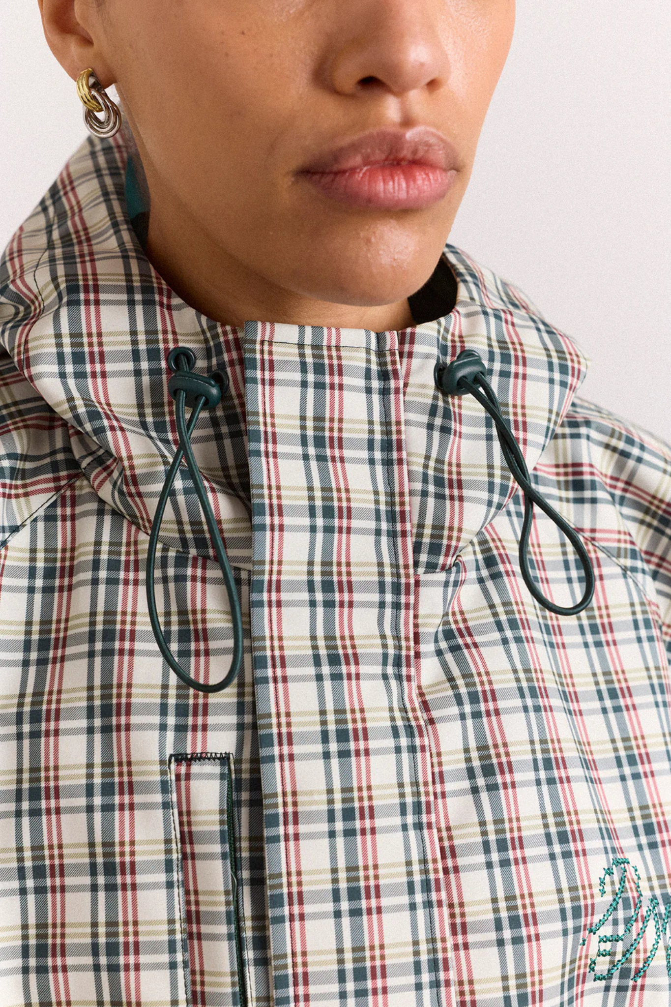 LIU RAINCOAT - ELDERBERRY CHECK