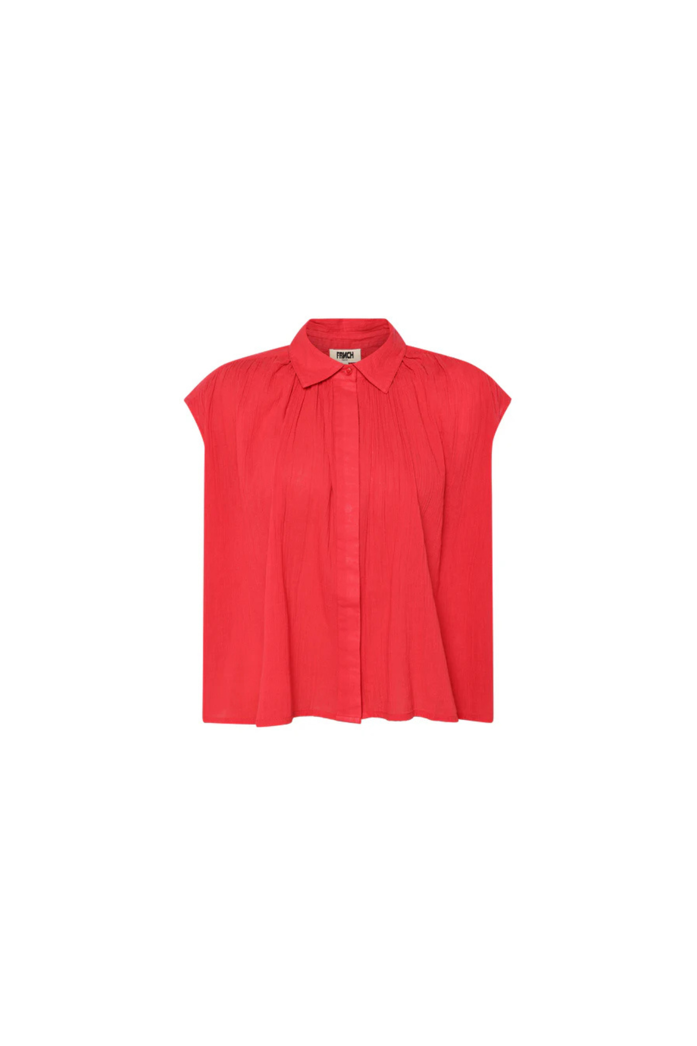 FRNCH pricille shirt in red. Front flatlay view