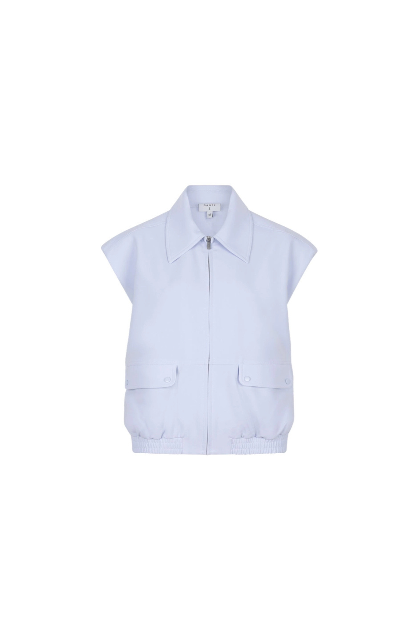 Dante6 rowen waistcoat in light blue. Front flatlay view