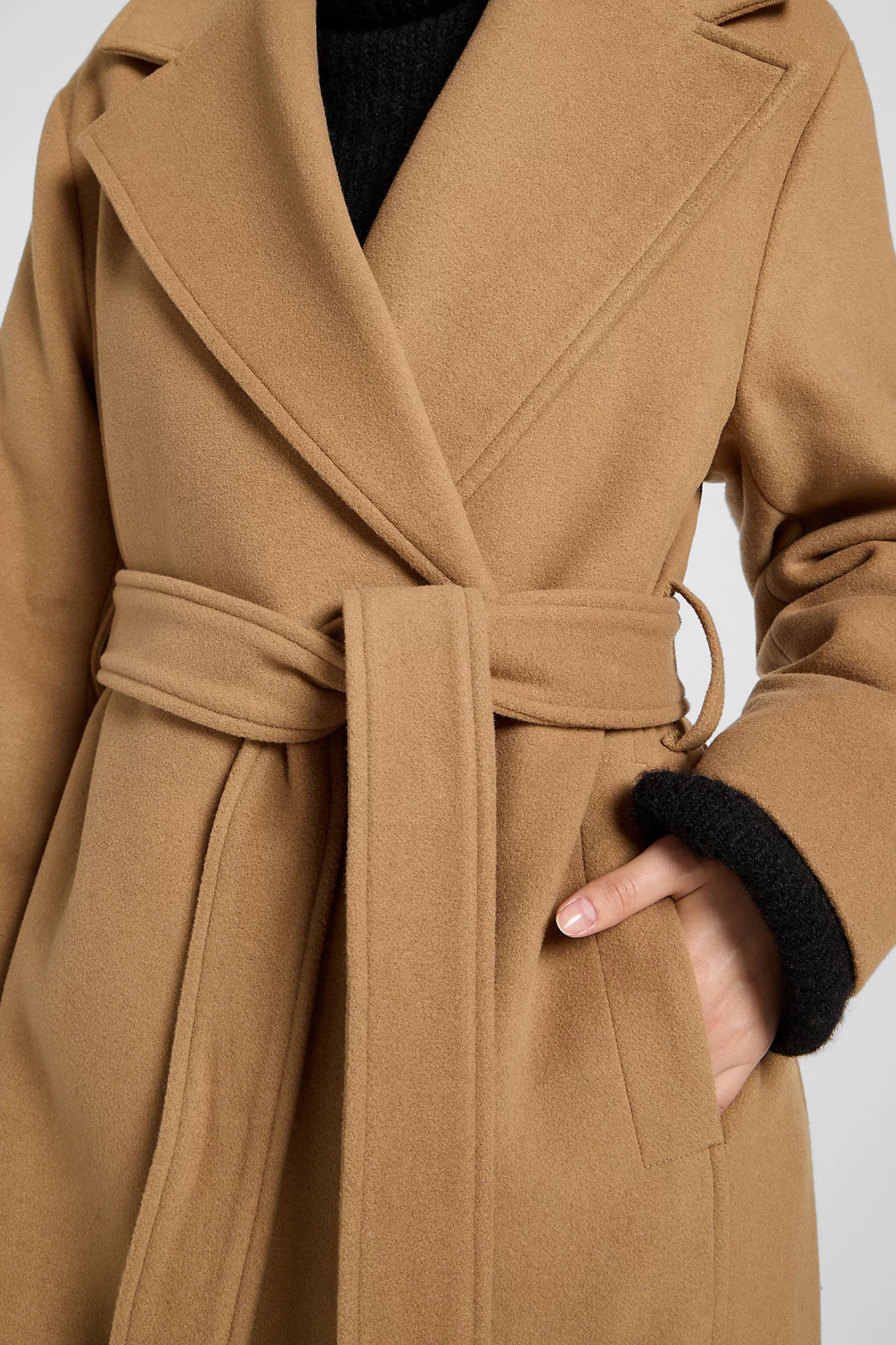 WOOL COAT - DARK CAMEL