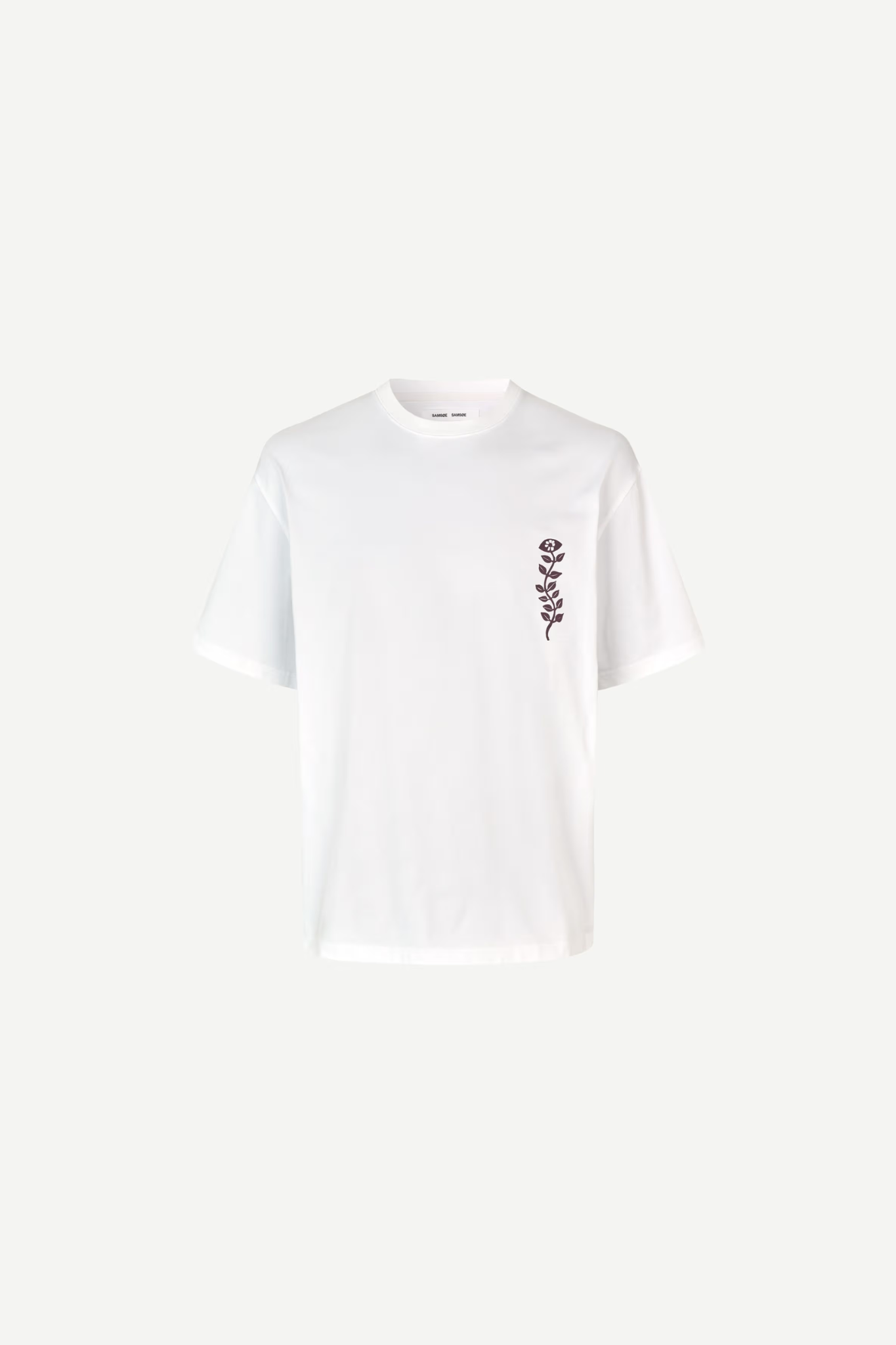 Samsoe Samsoe satime t-shirt in white. Front flatlay view