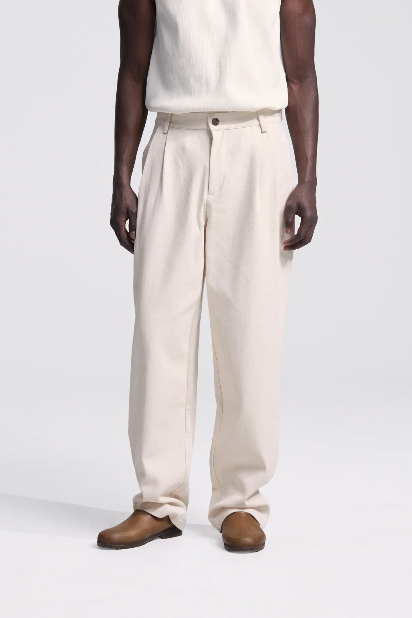 TWILL TROUSERS - BEIGE