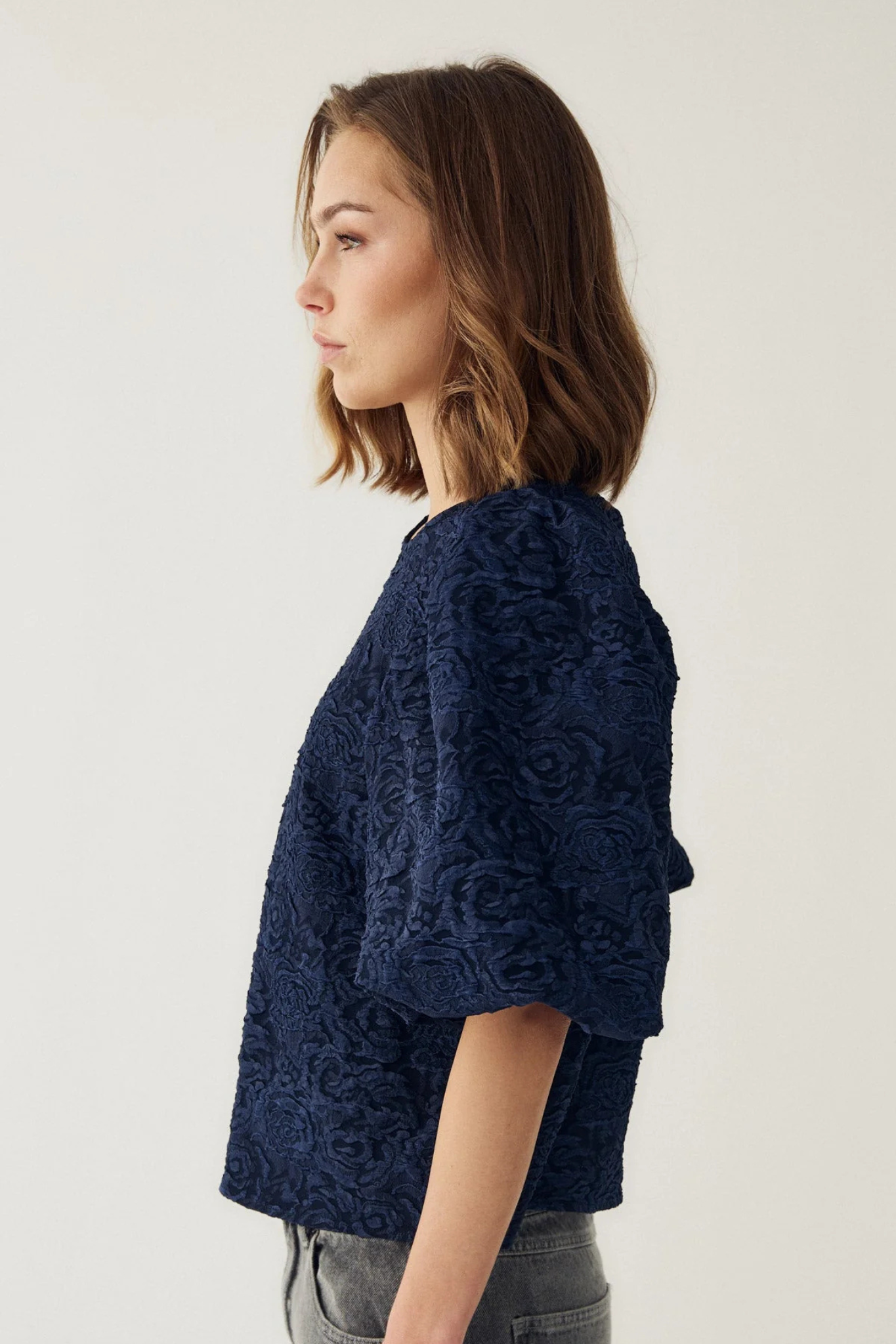 SHELLY BLOUSE - NAVY BLUE