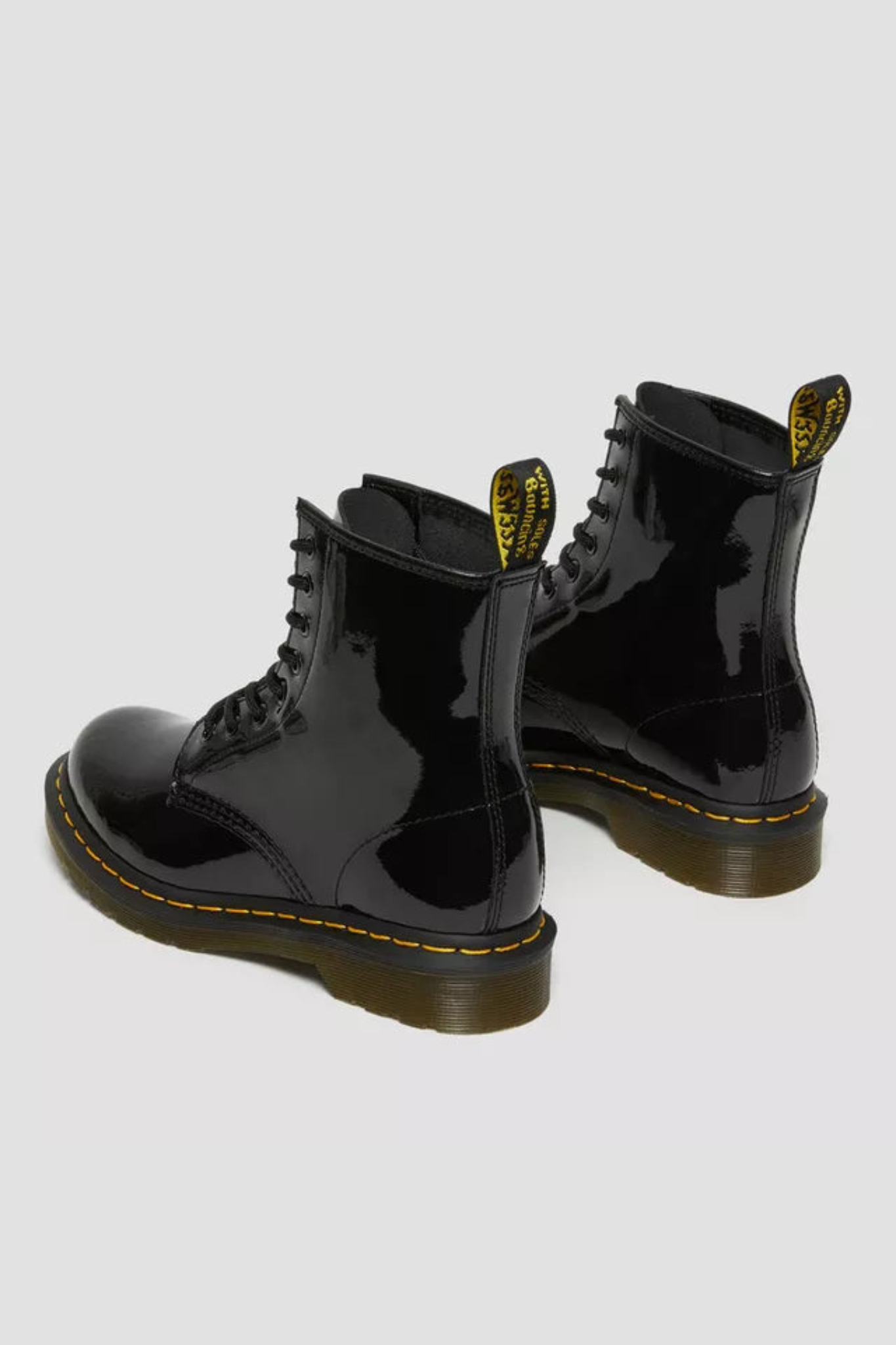 1460 PATENT LAMPER BOOTS - BLACK