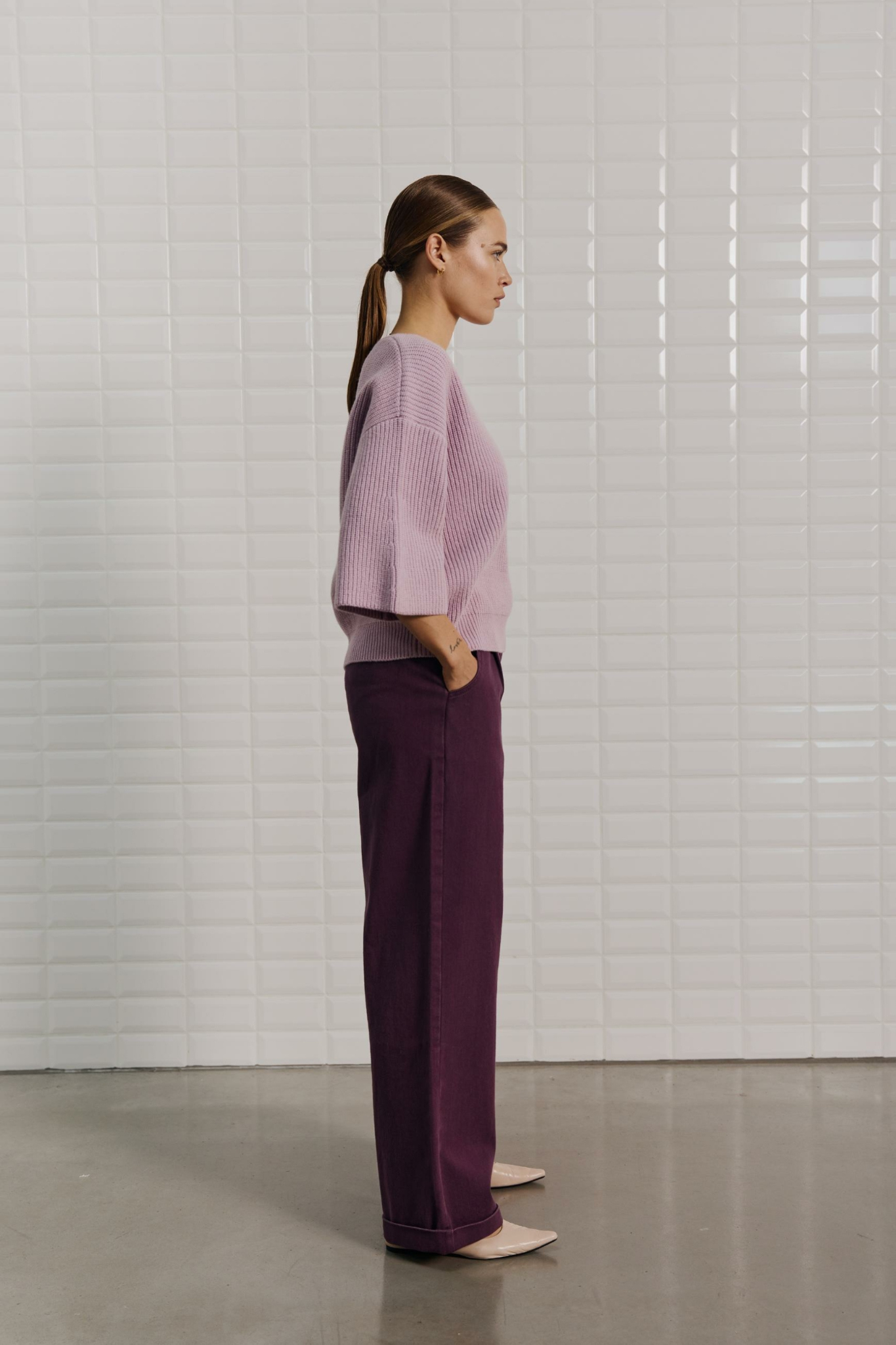 APRIL HS V-NECK PULLOVER - LAVENDER SKY
