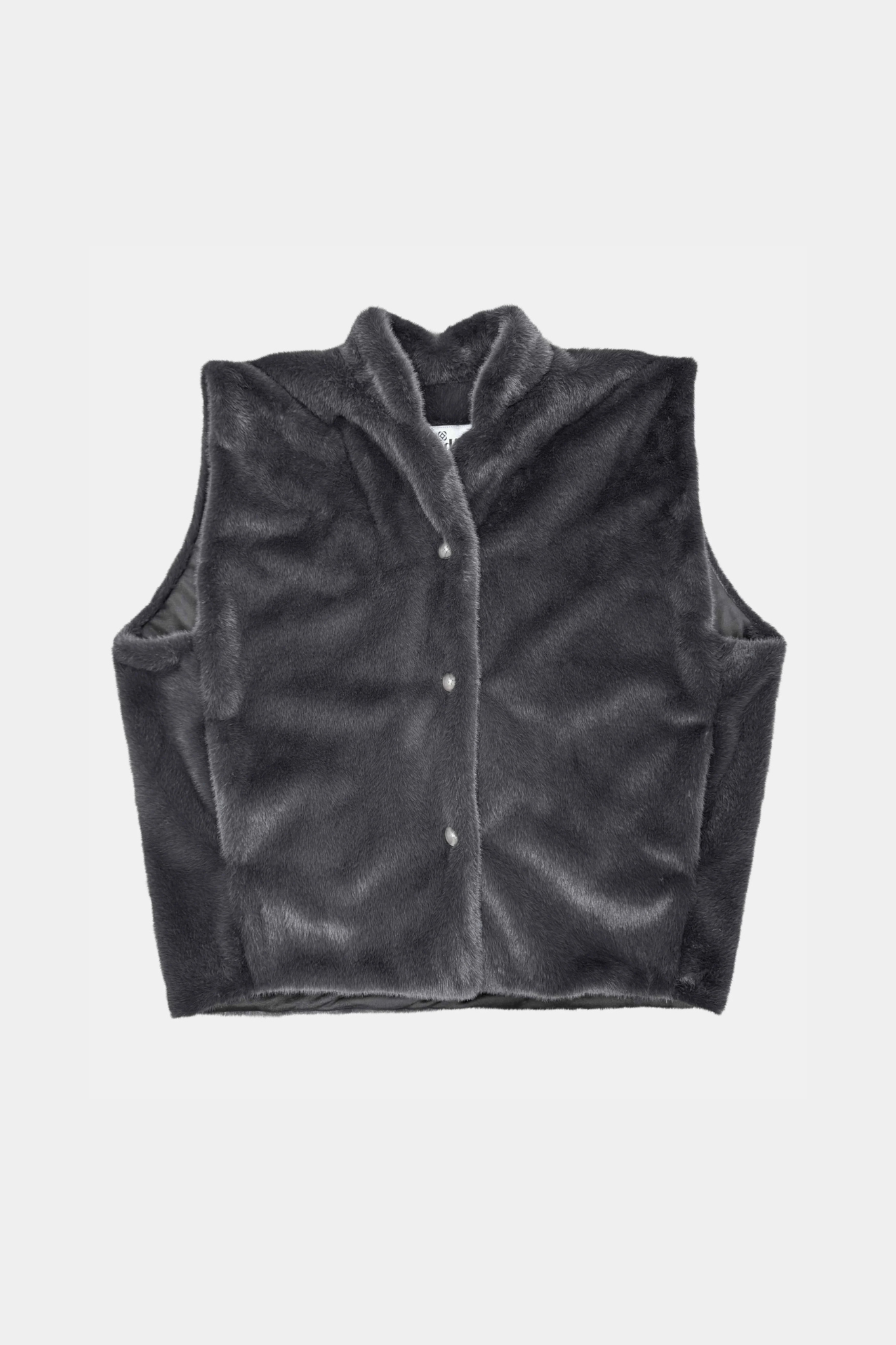 BIANCA MINK VEST - CARBONE
