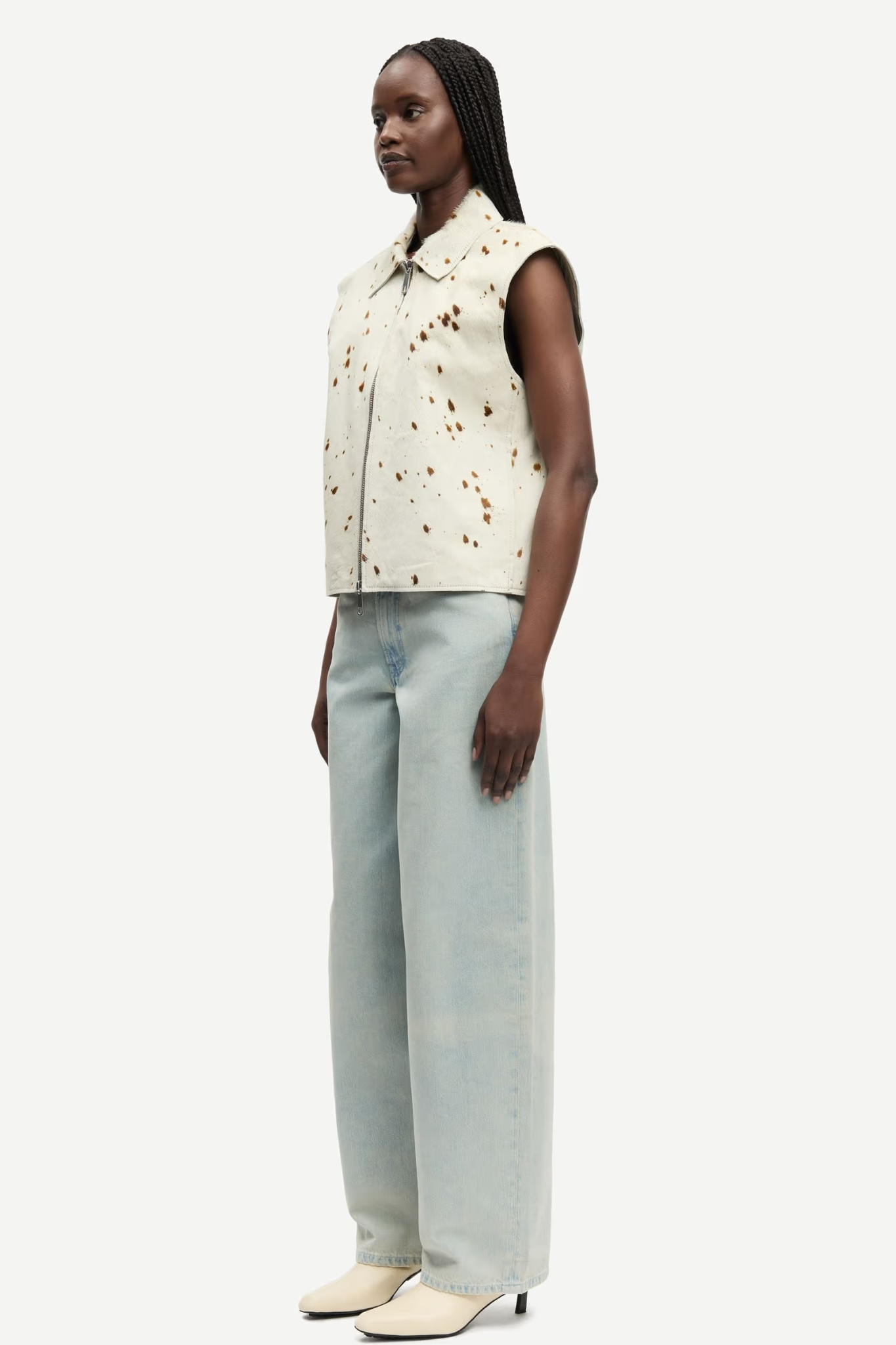 LYLO LEATHER VEST - STRAY DOTT