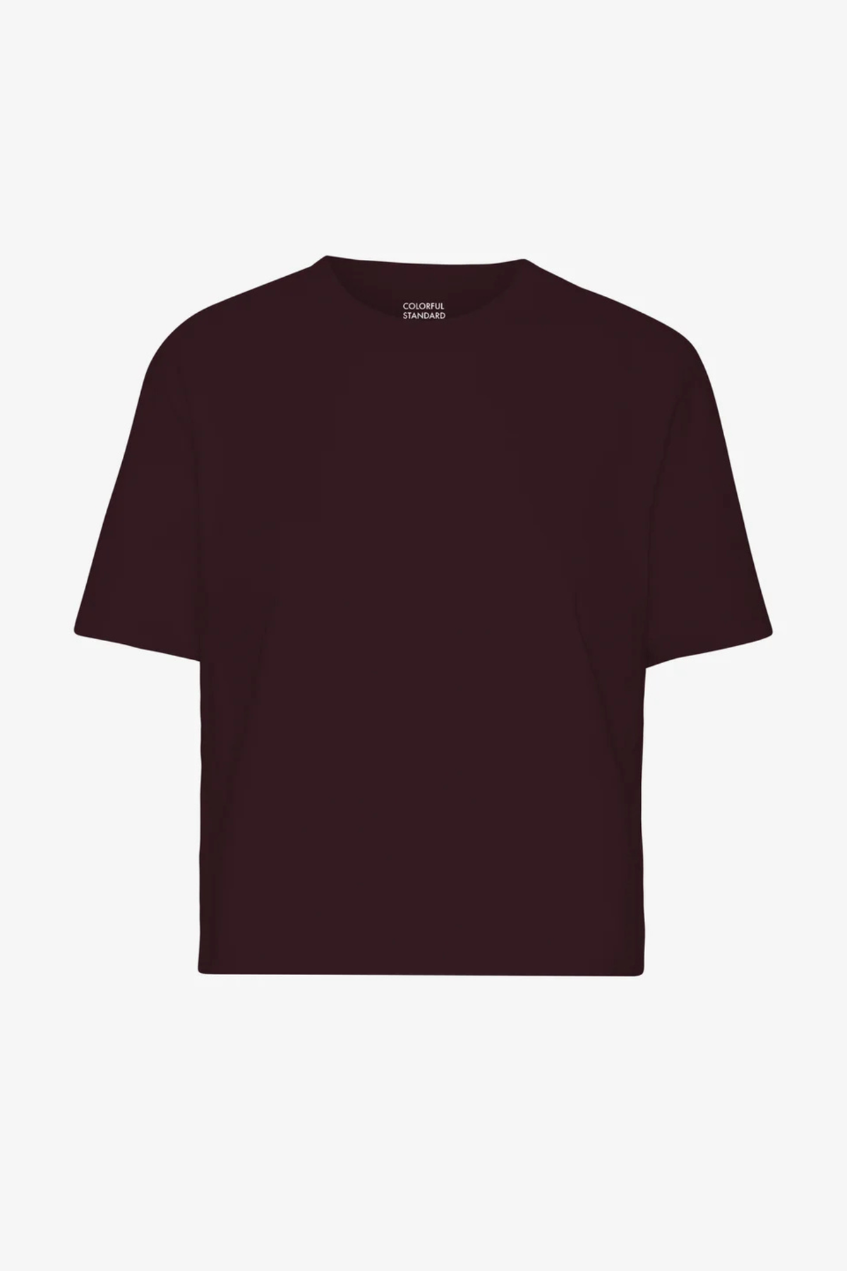 BIOLOGISCH BOXY CROP T-SHIRT - OXBLOOD ROOD