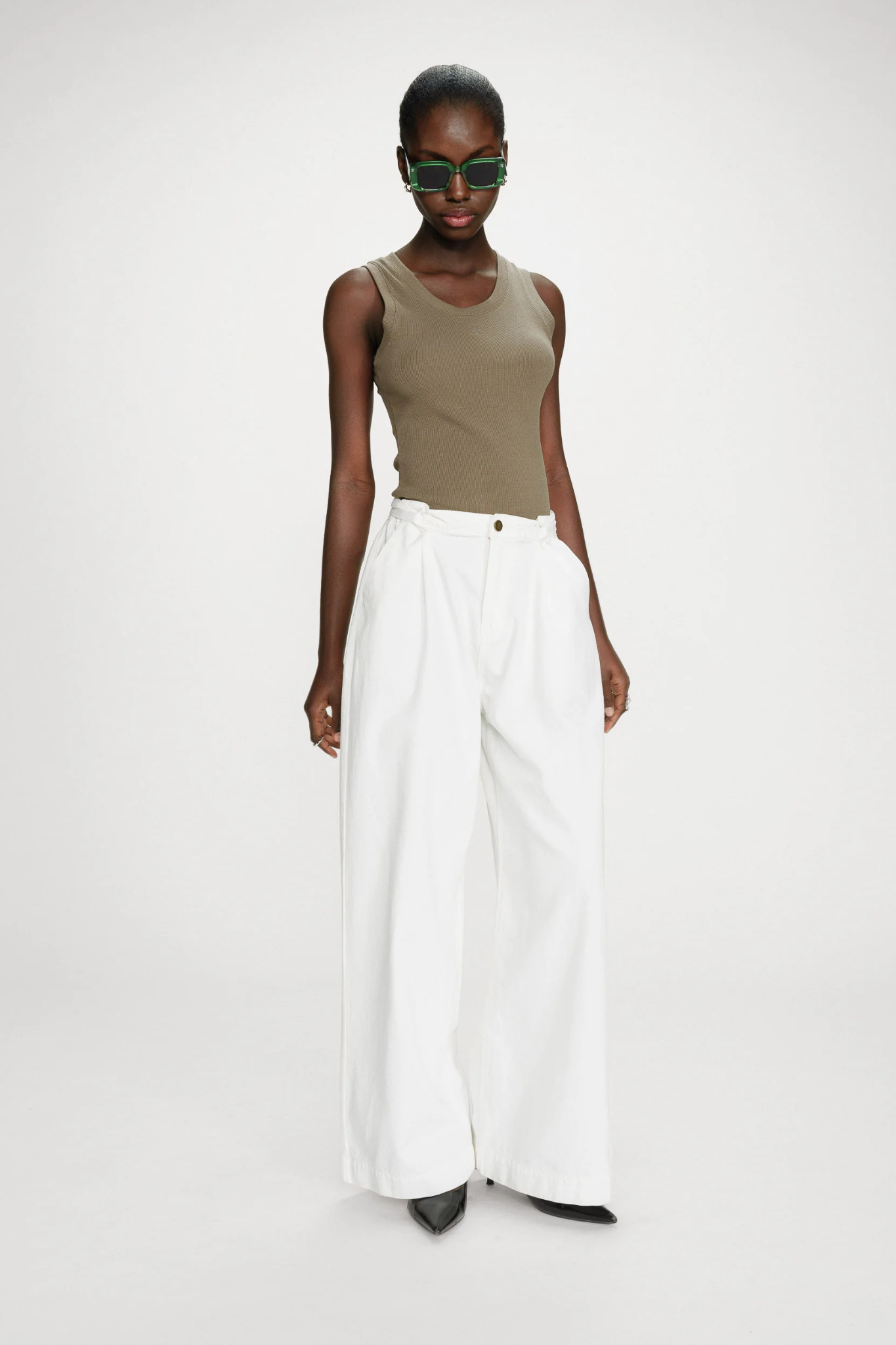 POMPON JEANS - WHITE