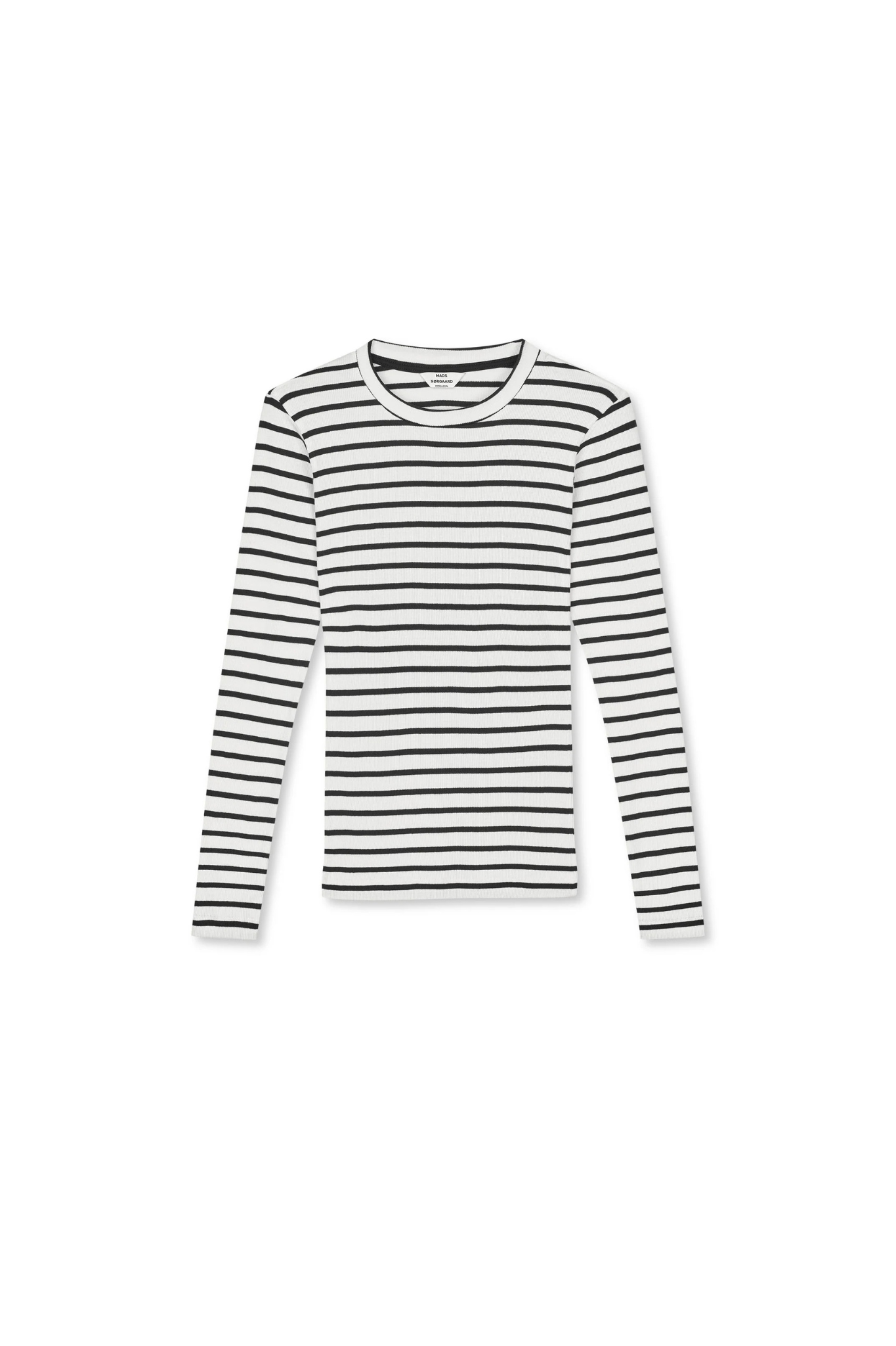 2X2 COTTON STRIPE TUBA TEE LS - BLACK/VANILLA ICE