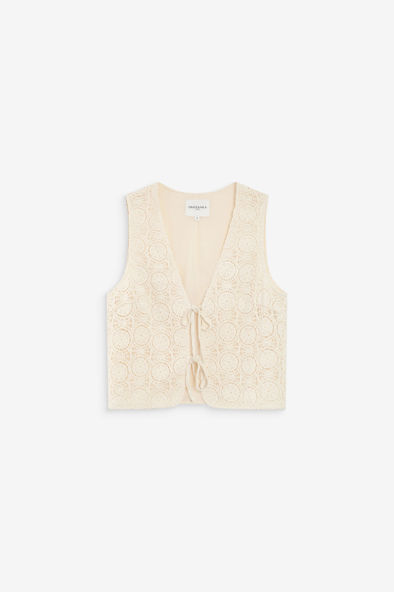 VONY CROCHET TOP - ECRU
