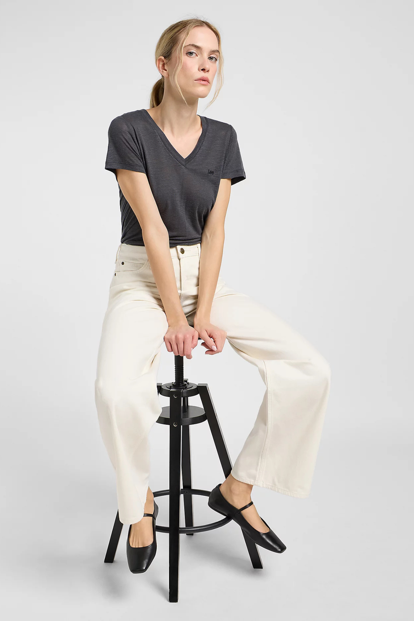 STELLA A LINE JEANS - UNBLEACHED ECRU