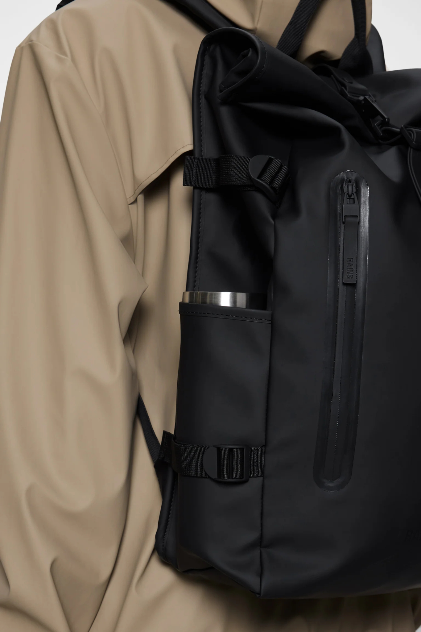 ROLLTOP RUCKSACK LARGE W3 BAG - BLACK