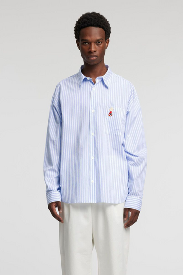 ANRVOLUND-POPLIN CHARLIE BROWN SHIRT - BRIGHT WHITE/STRIPES