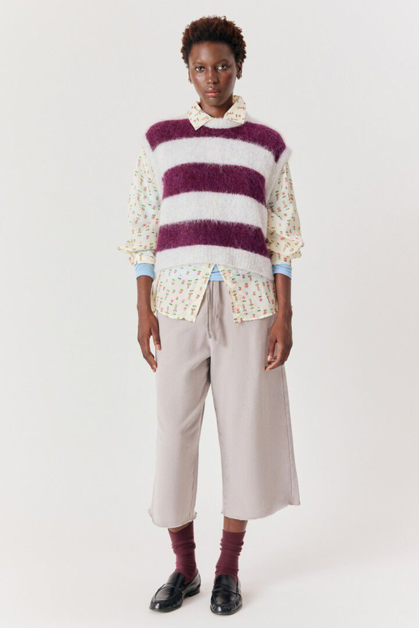 NIBY SWEATER WOMEN - CRANBERRY STRIPES