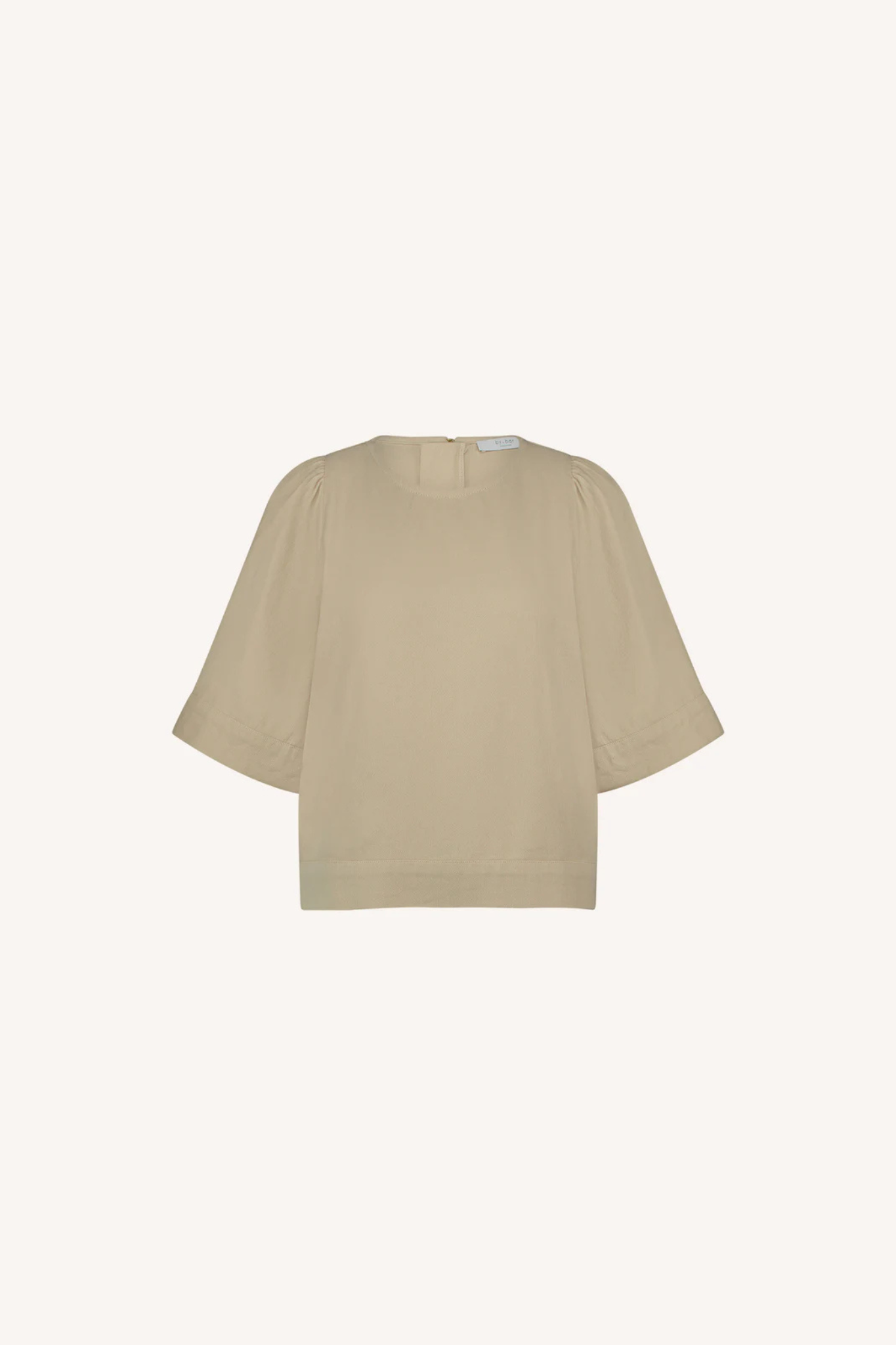 By-Bar olivia twill blouse in grain beige. Front flatlay view