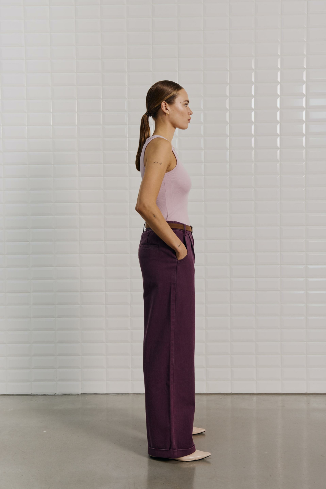 STEFFI HW WIDE PANT - BLACKBERRY