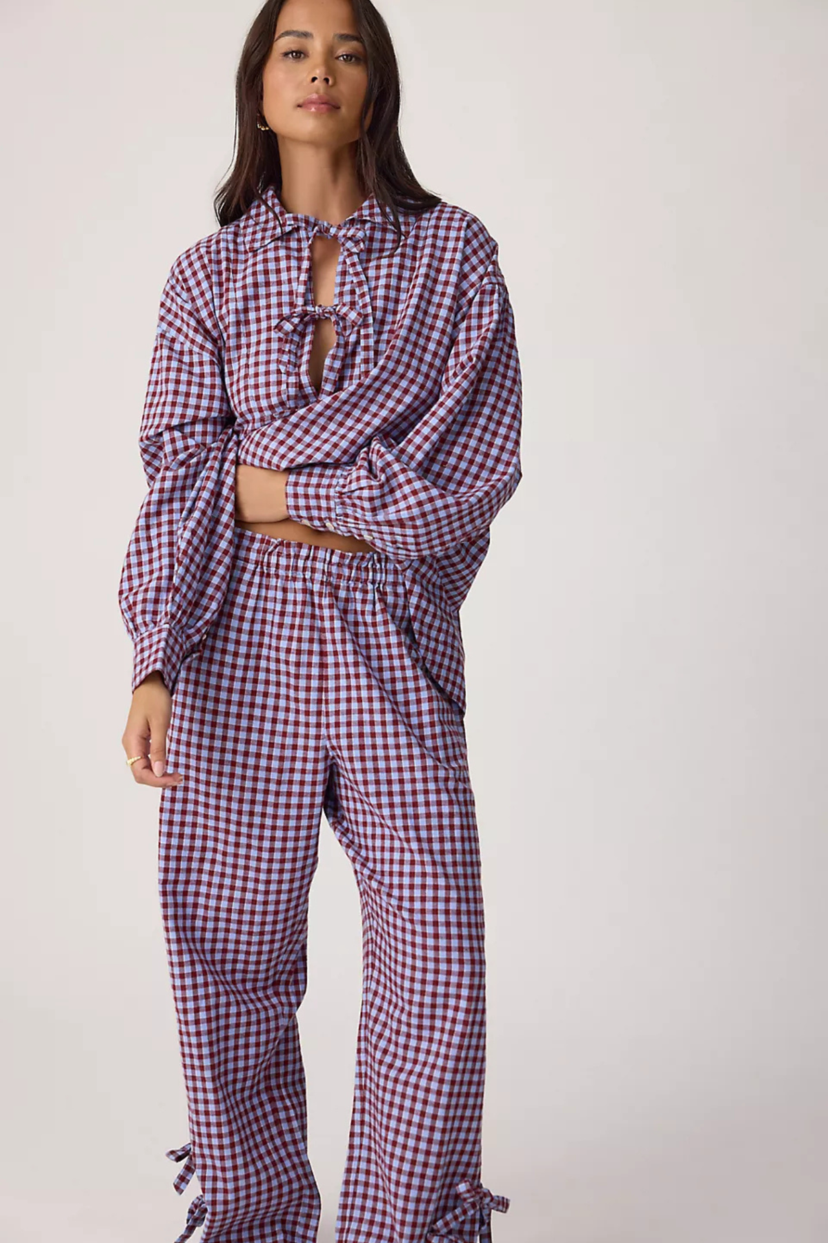 FLOKI PYJAMASJORT IN FLANEL - INDIGO