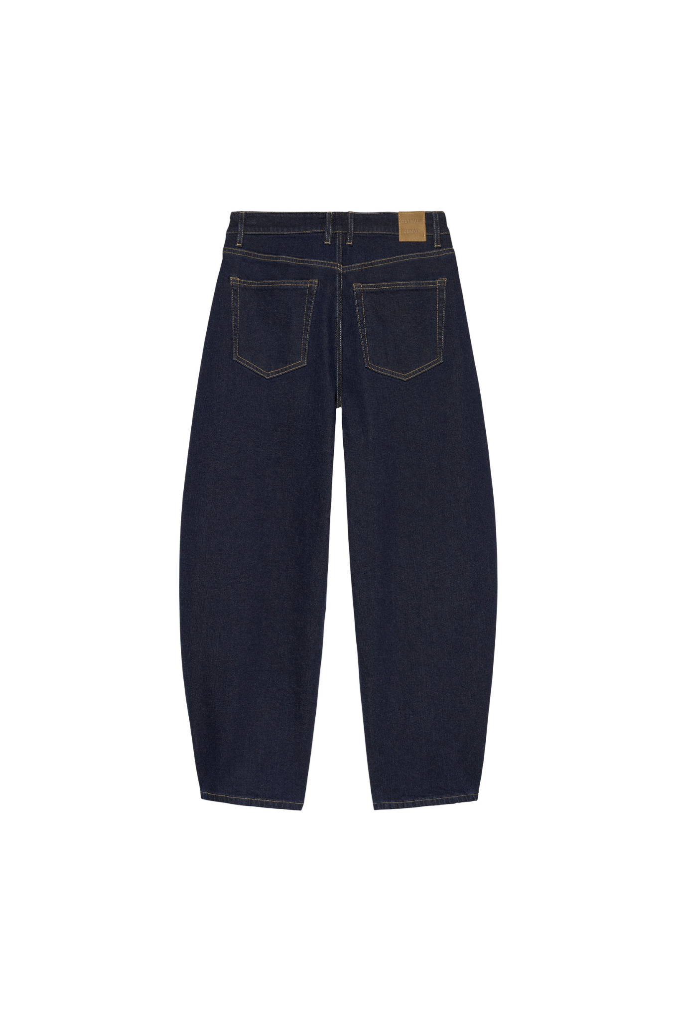 CROPPED BARREL FIT JEANS - DARK BLUE