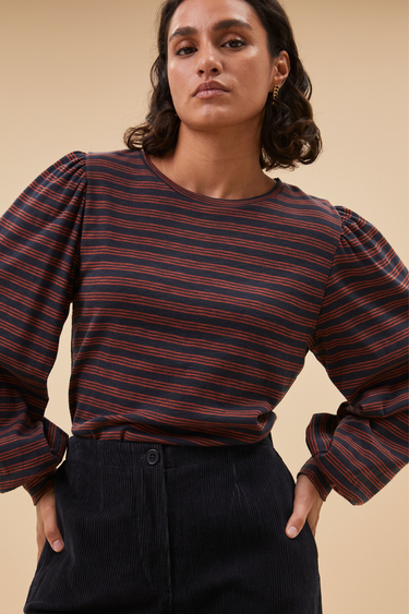 MADE IRREGULAR STRIPE TOP - MIDNIGHT