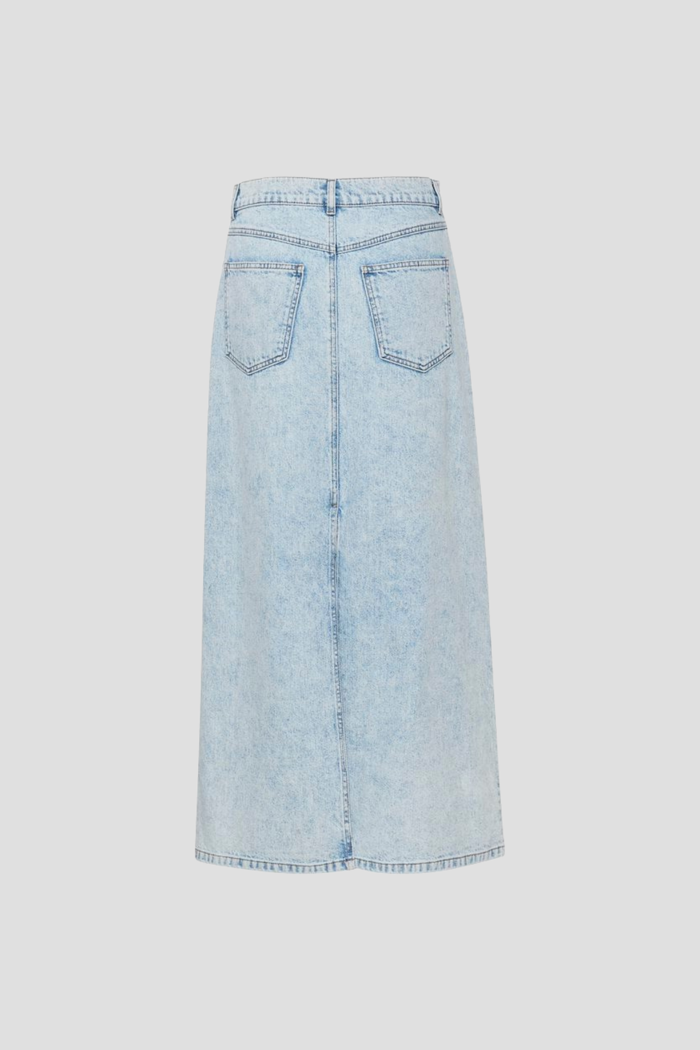 MILYGZ HW LONG SKIRT - MID BLUE WASHED