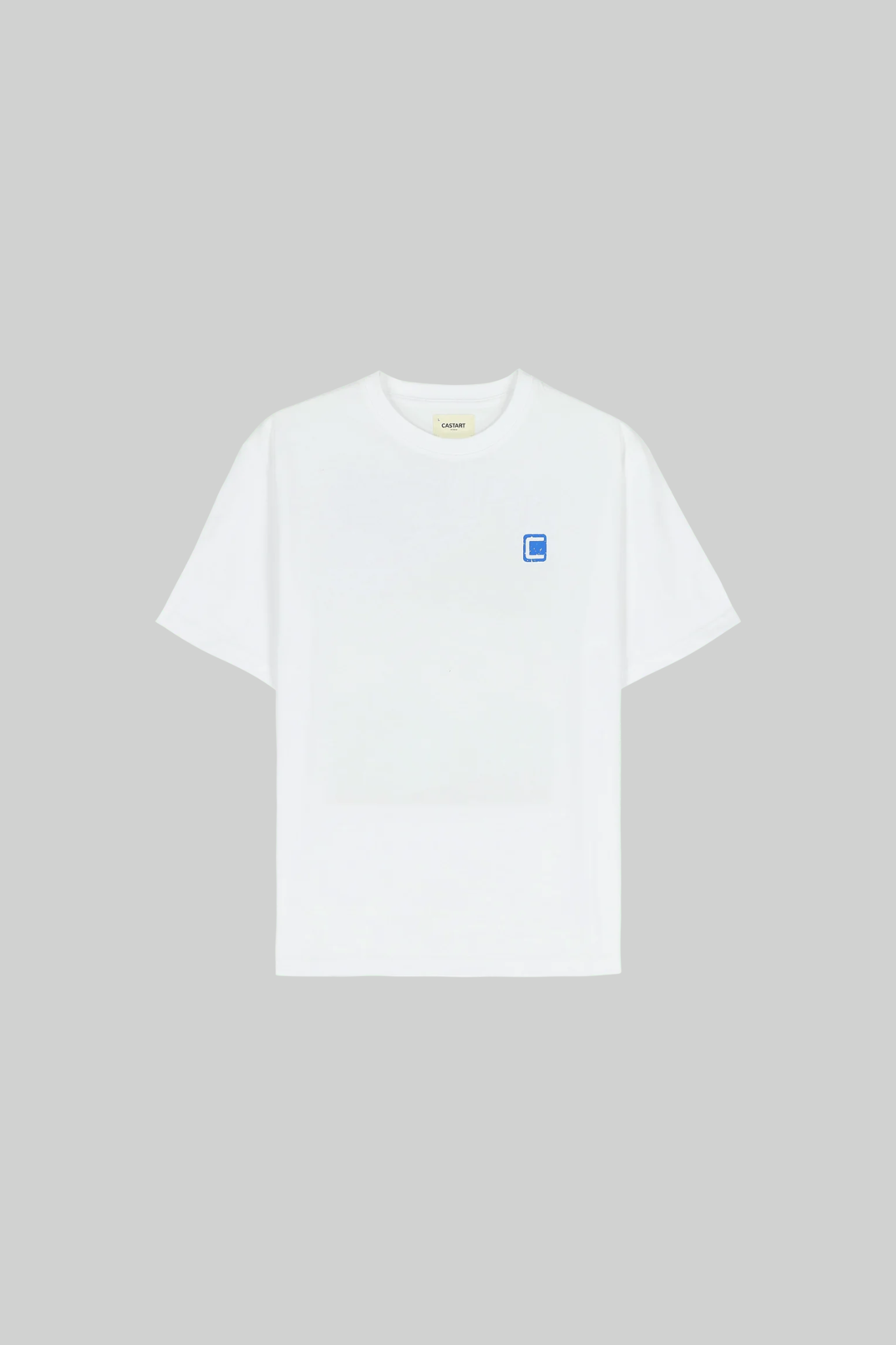 Castart asagao t-shirt in white and graphic in multi. Front flatlay view