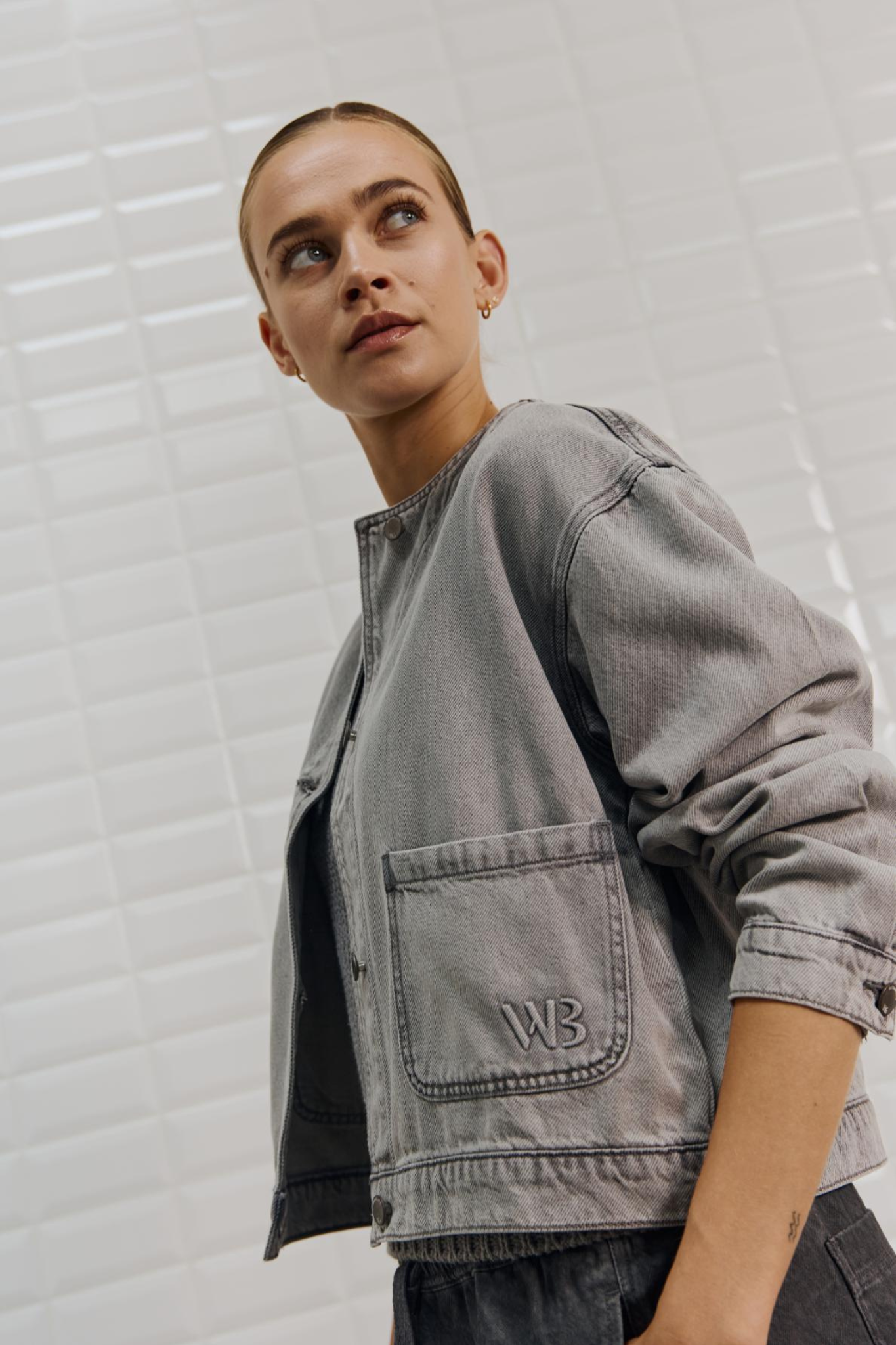 PENELOPE DENIM JACKET - SPRING GREY