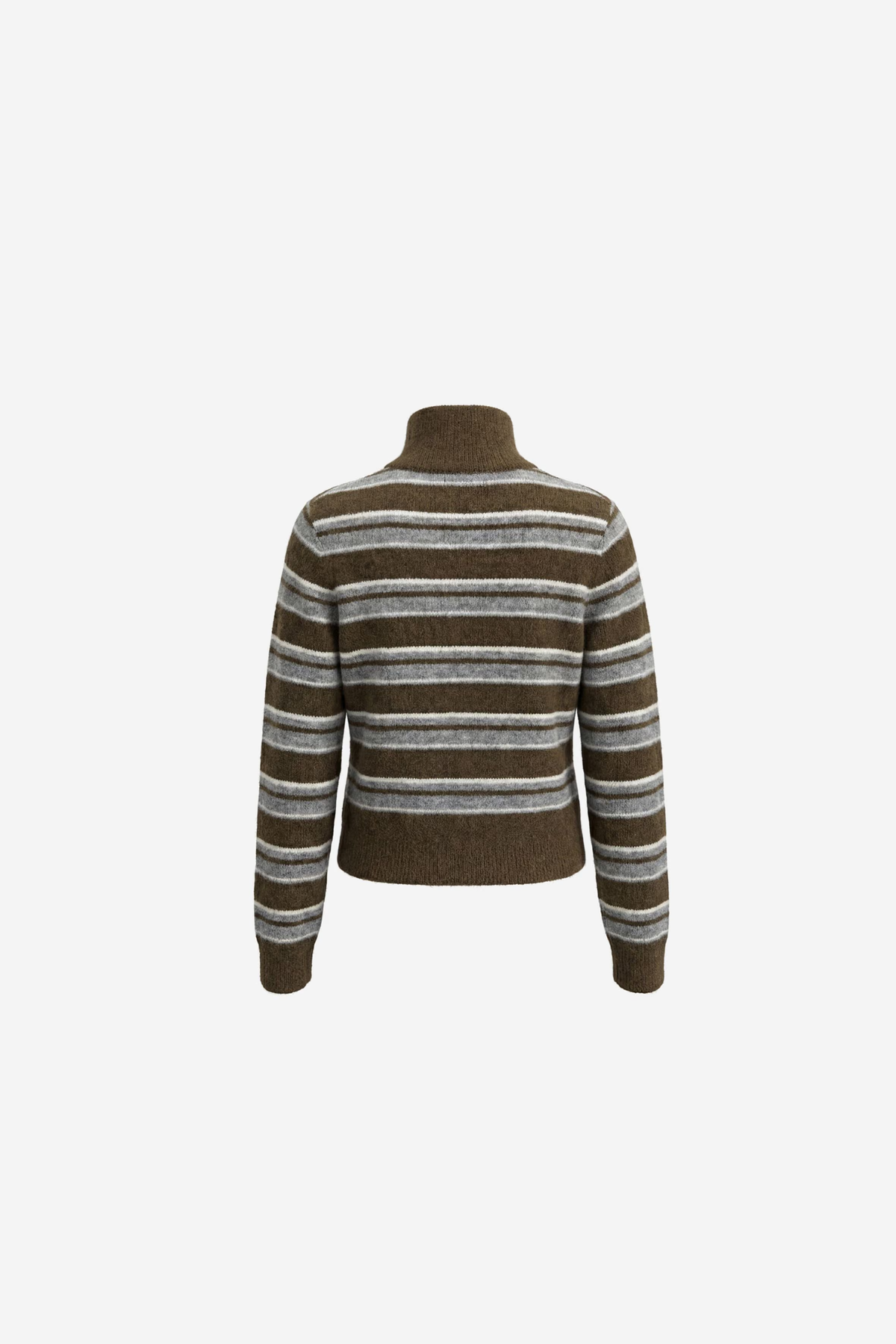 BESSIE LS CARDIGAN - OLIVE STRIPE