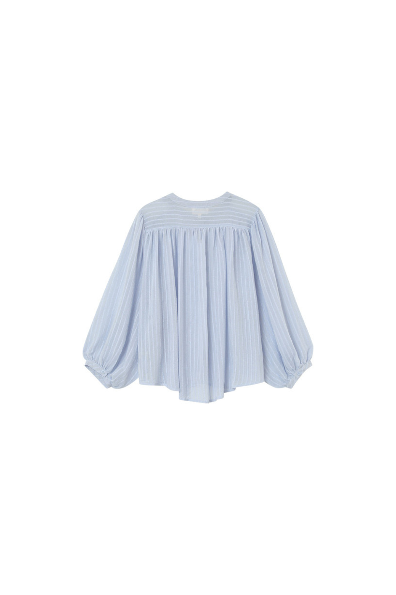 Grace & Mila poesie blouse in blue. Back flatlay view