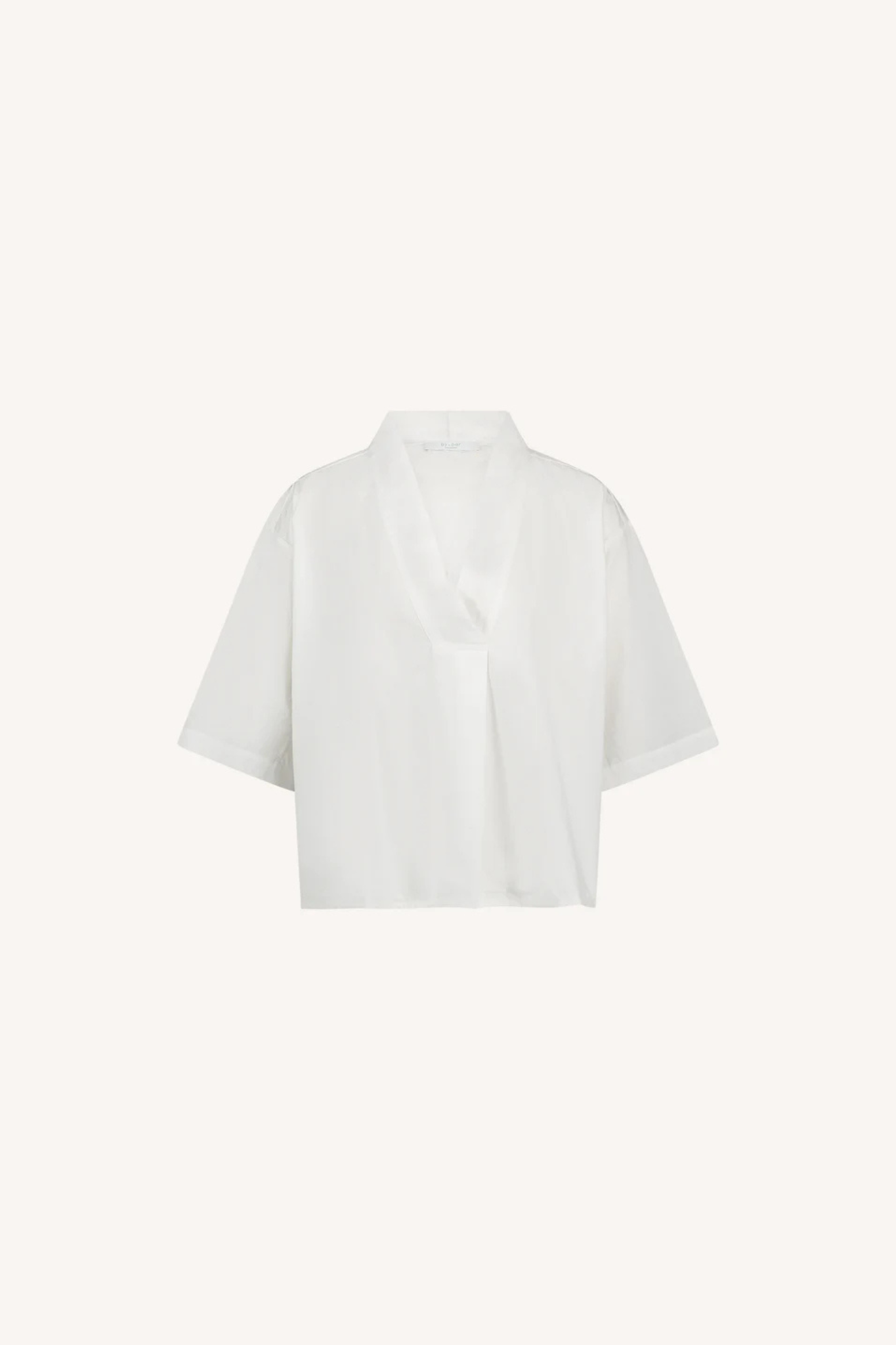 By-Bar owen poplin blouse in white. Front flatlay view