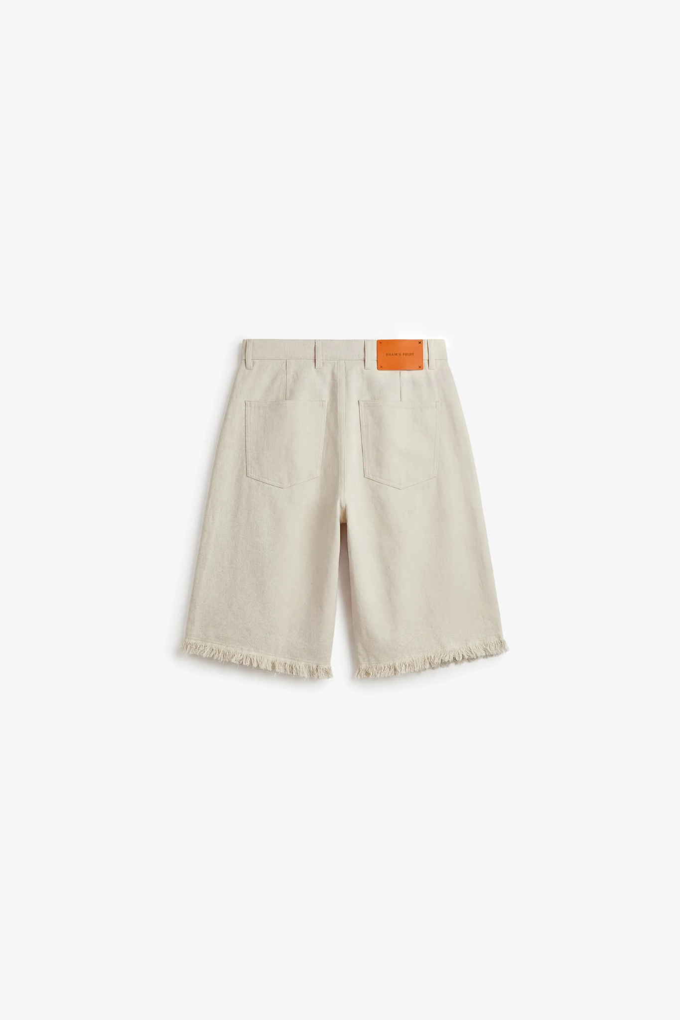TWILL DISTRESSED SHORTS - BEIGE