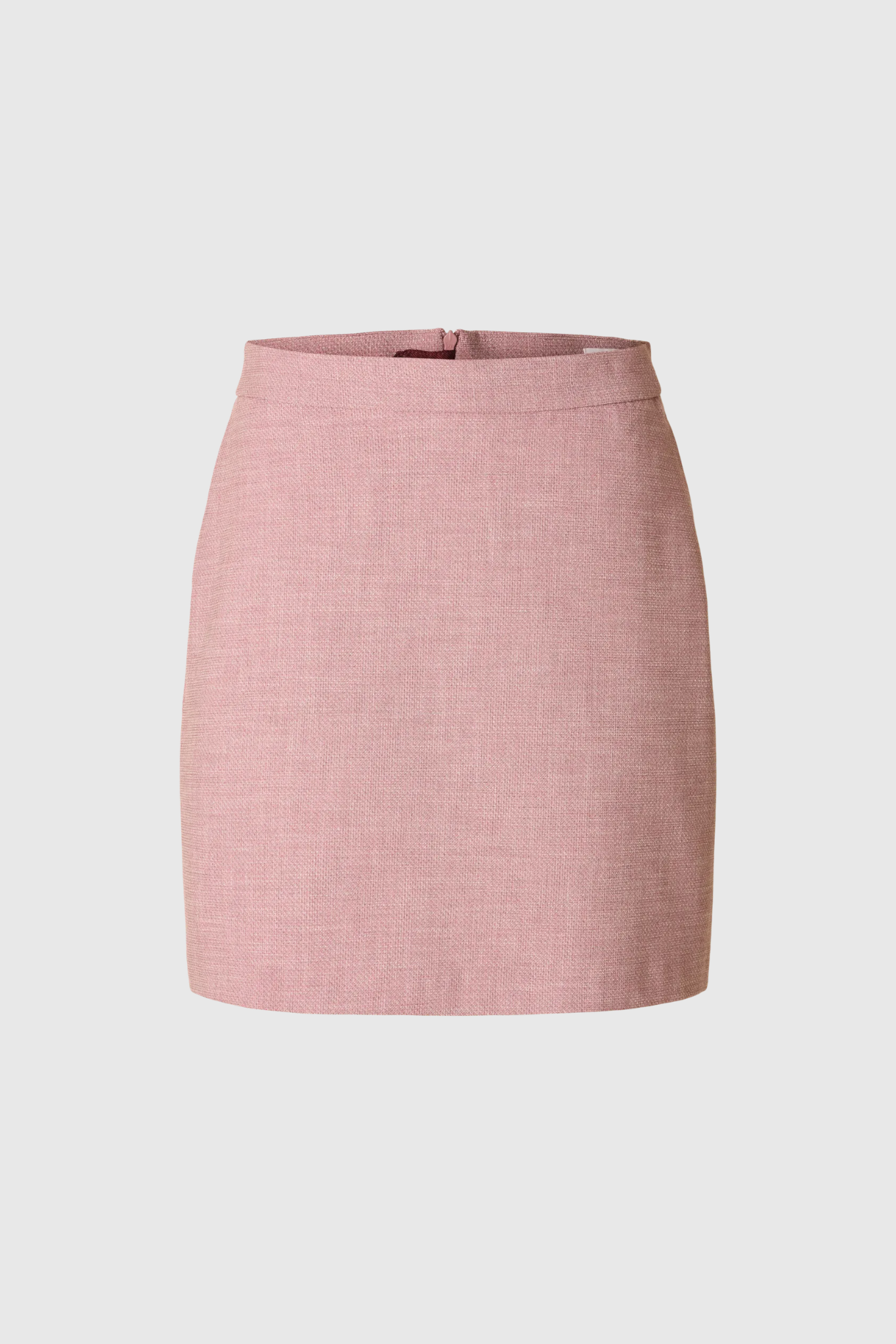 Selected Femme mini skirt in mauve. Front flatlay view