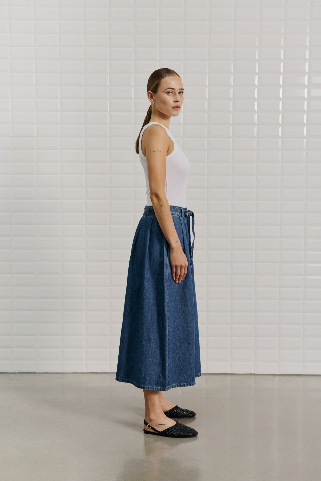 PENELOPE DENIM MAXI SKIRT - INDIGO DAWN