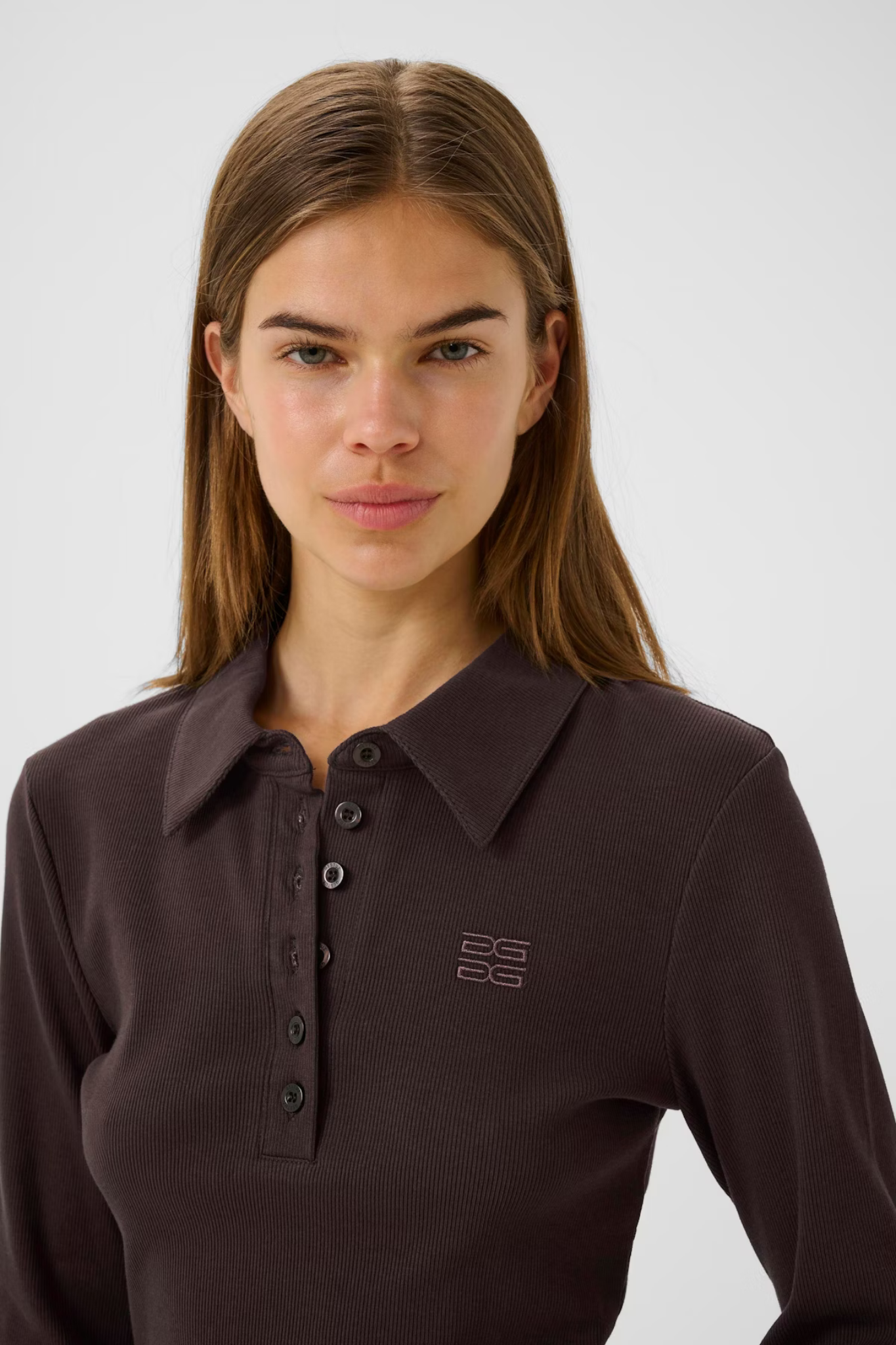 DREW LS POLO TOP - MOLE