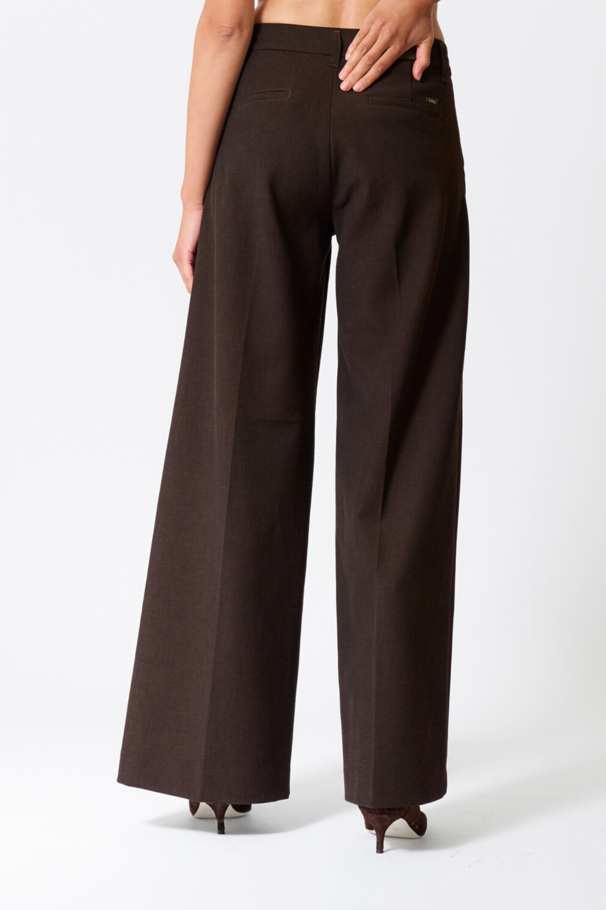 SILVIA WIDE ROBLE FLEECE PANTS - CHOCO