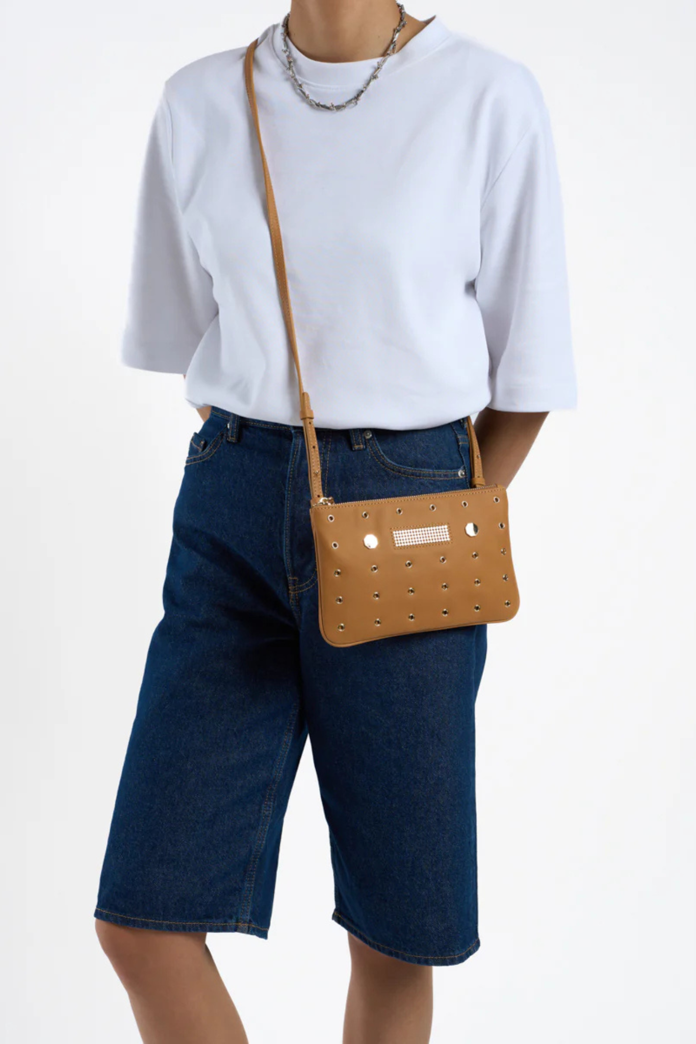MINI EYELETS BAG - CAMEL