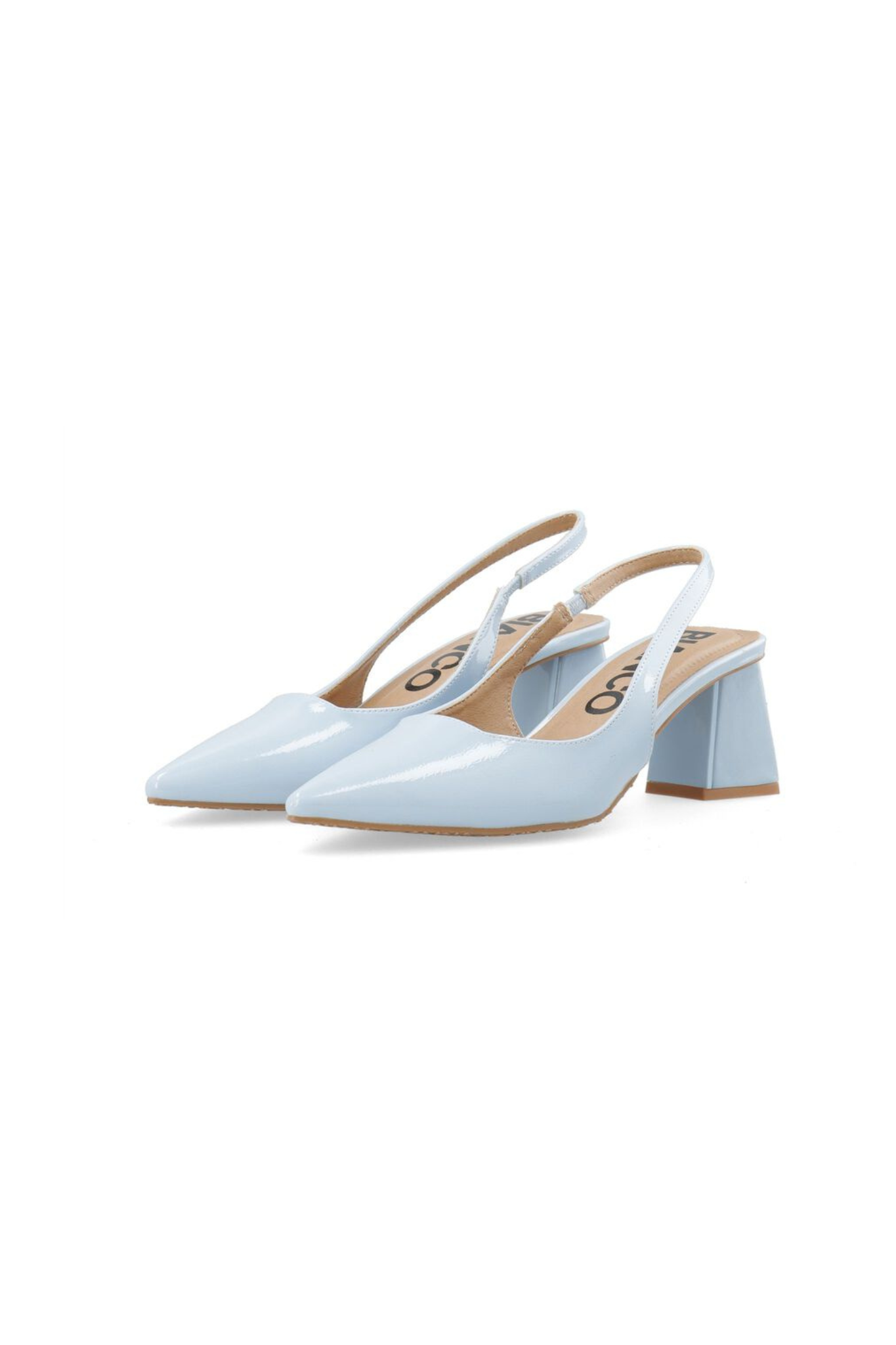MARALYN SLINGBACK PATENT SHOES - SKY BLUE