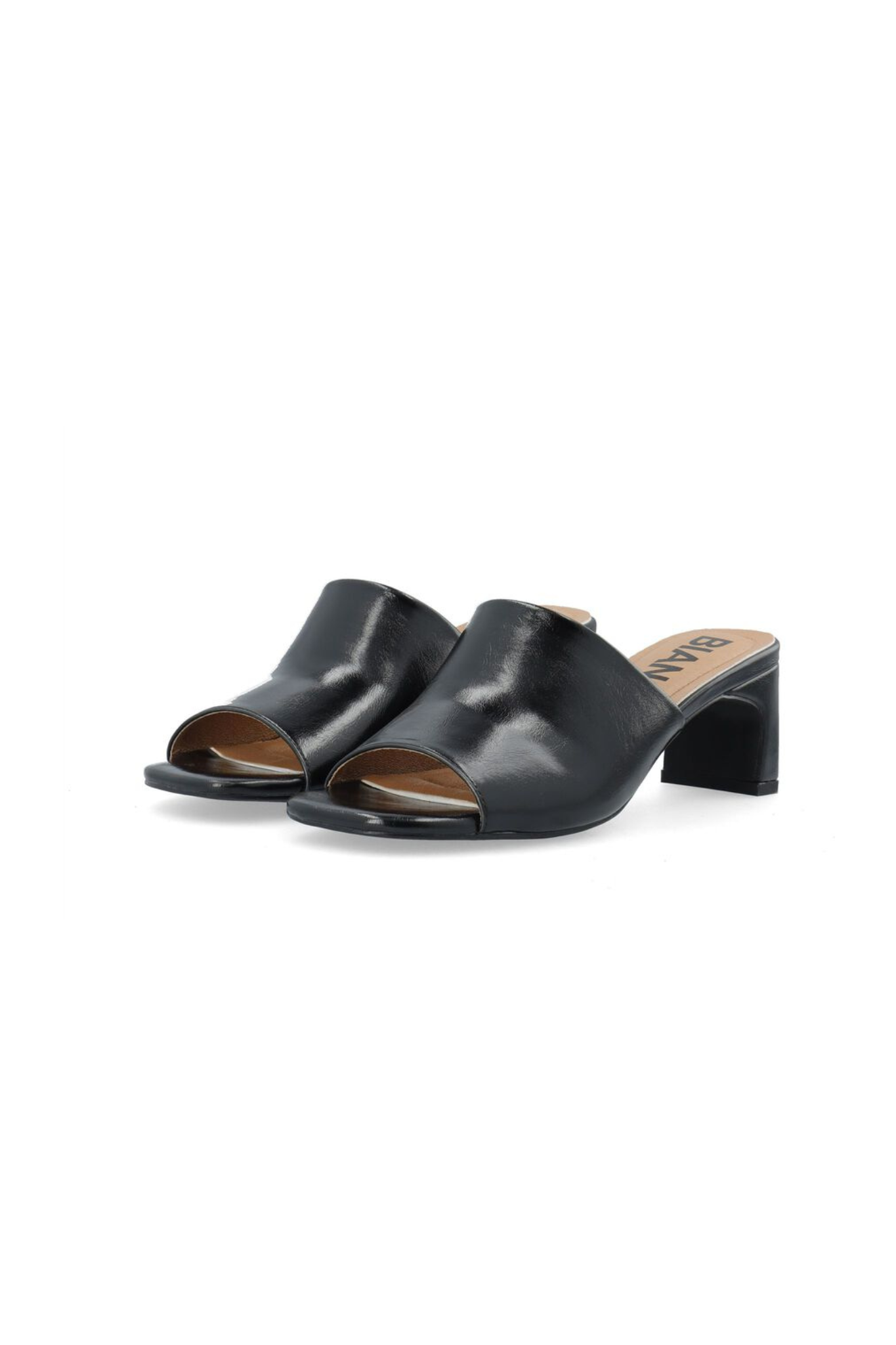 DINA MULE FAUX LEATHER SHOES - BLACK
