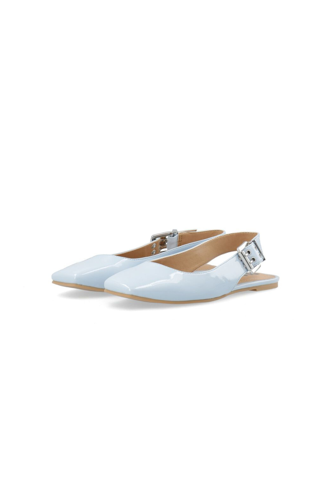 ROSE KARRE FLAT SLINGBACK SHOES - SKY BLUE PATENT