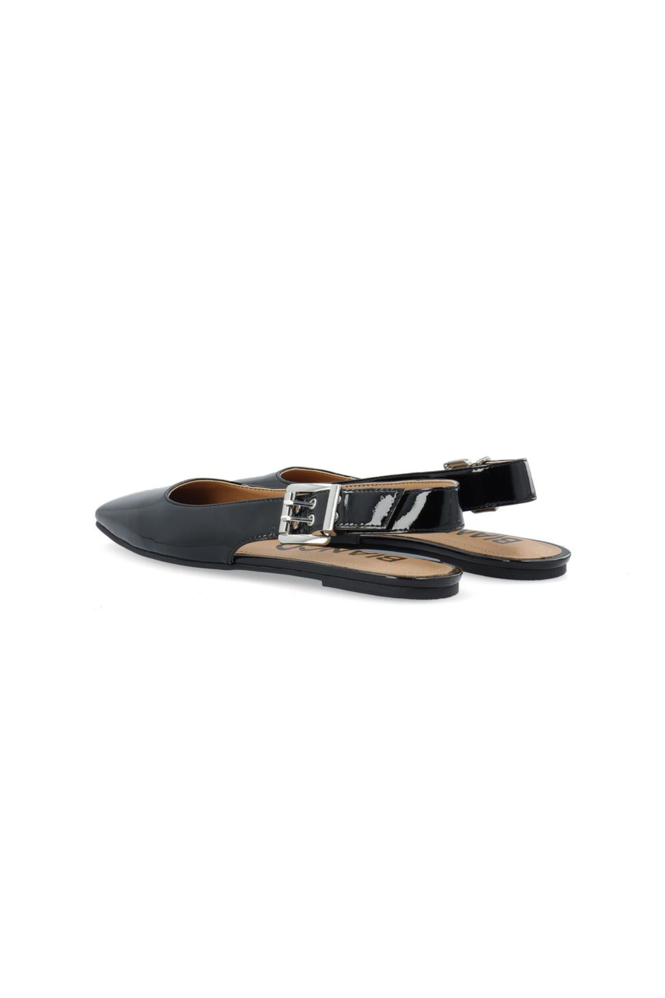ROSE KARRE FLAT SLINGBACK SHOES - BLACK PATENT