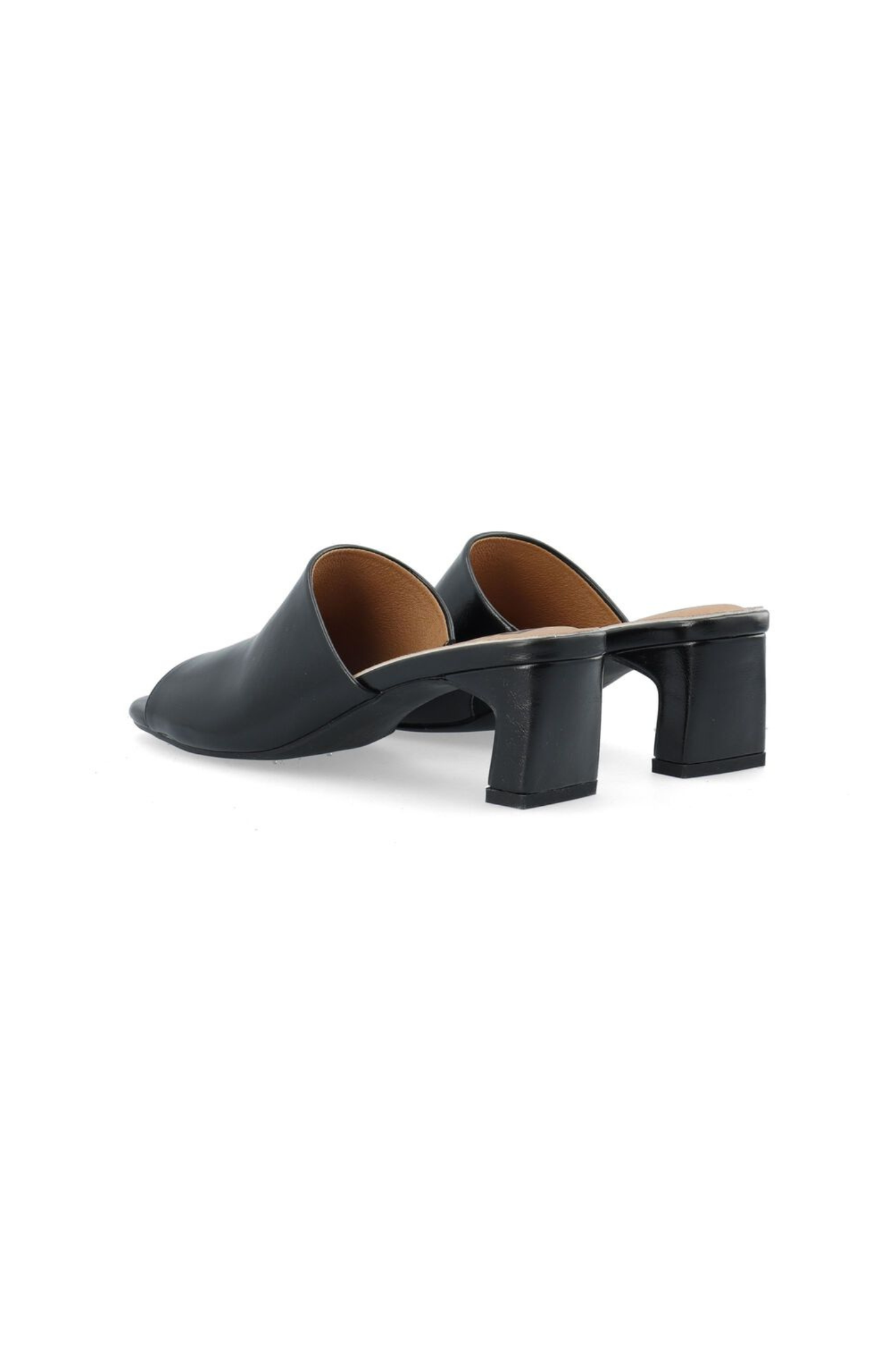 DINA MULE FAUX LEATHER SHOES - BLACK