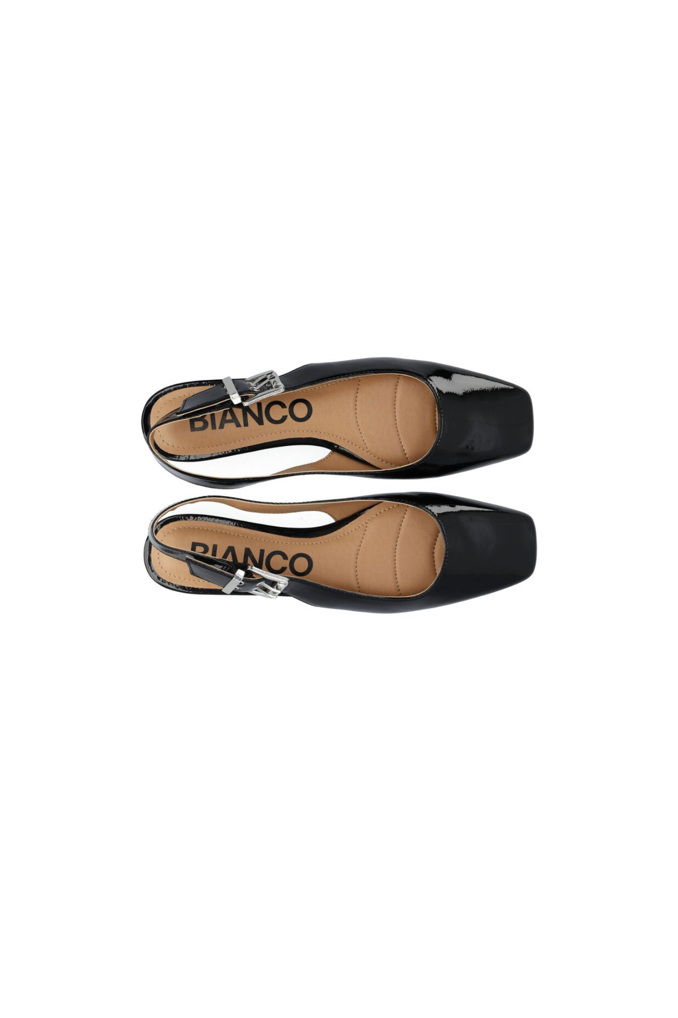 ROSE KARRE FLAT SLINGBACK SHOES - BLACK PATENT