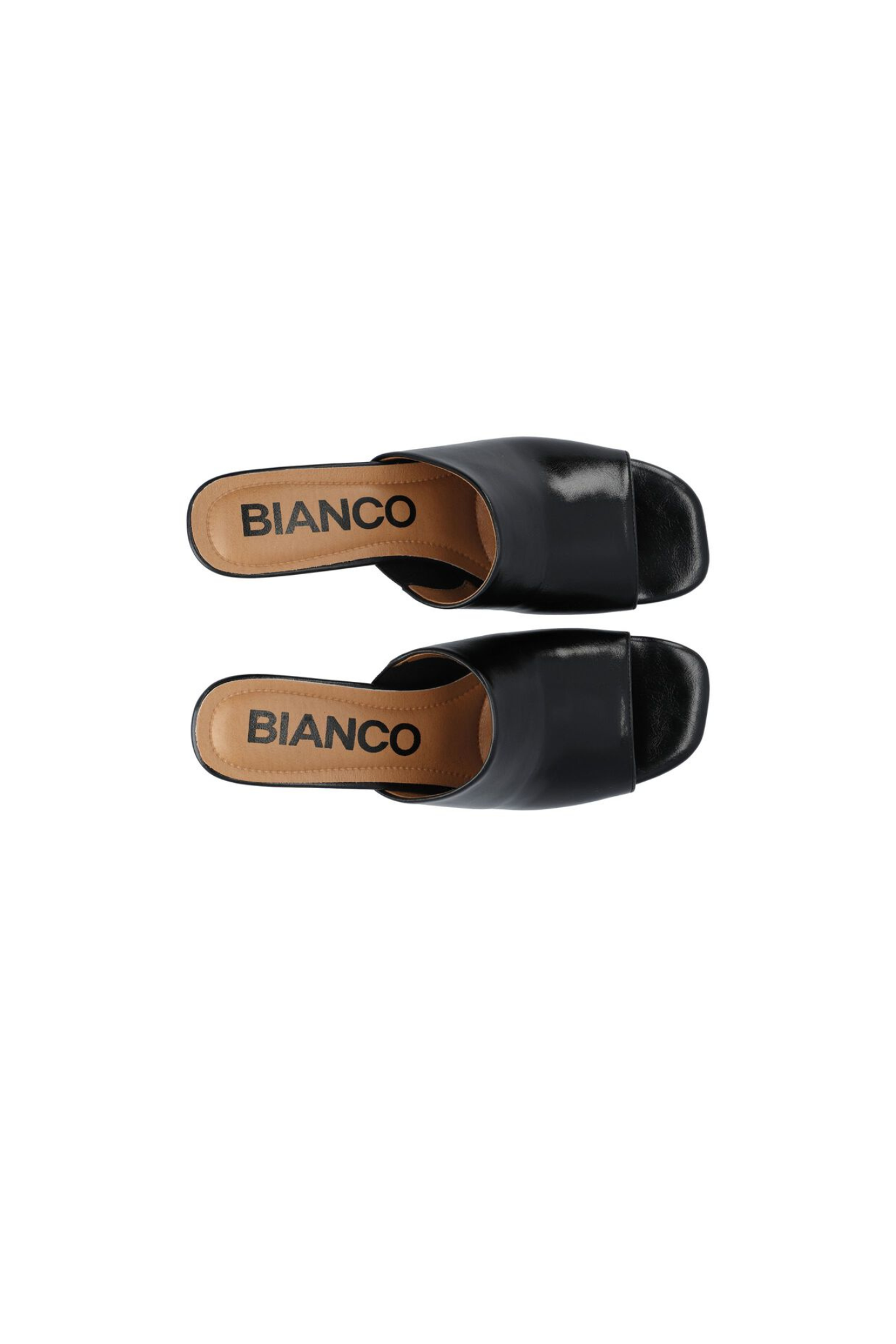 DINA MULE FAUX LEATHER SHOES - BLACK