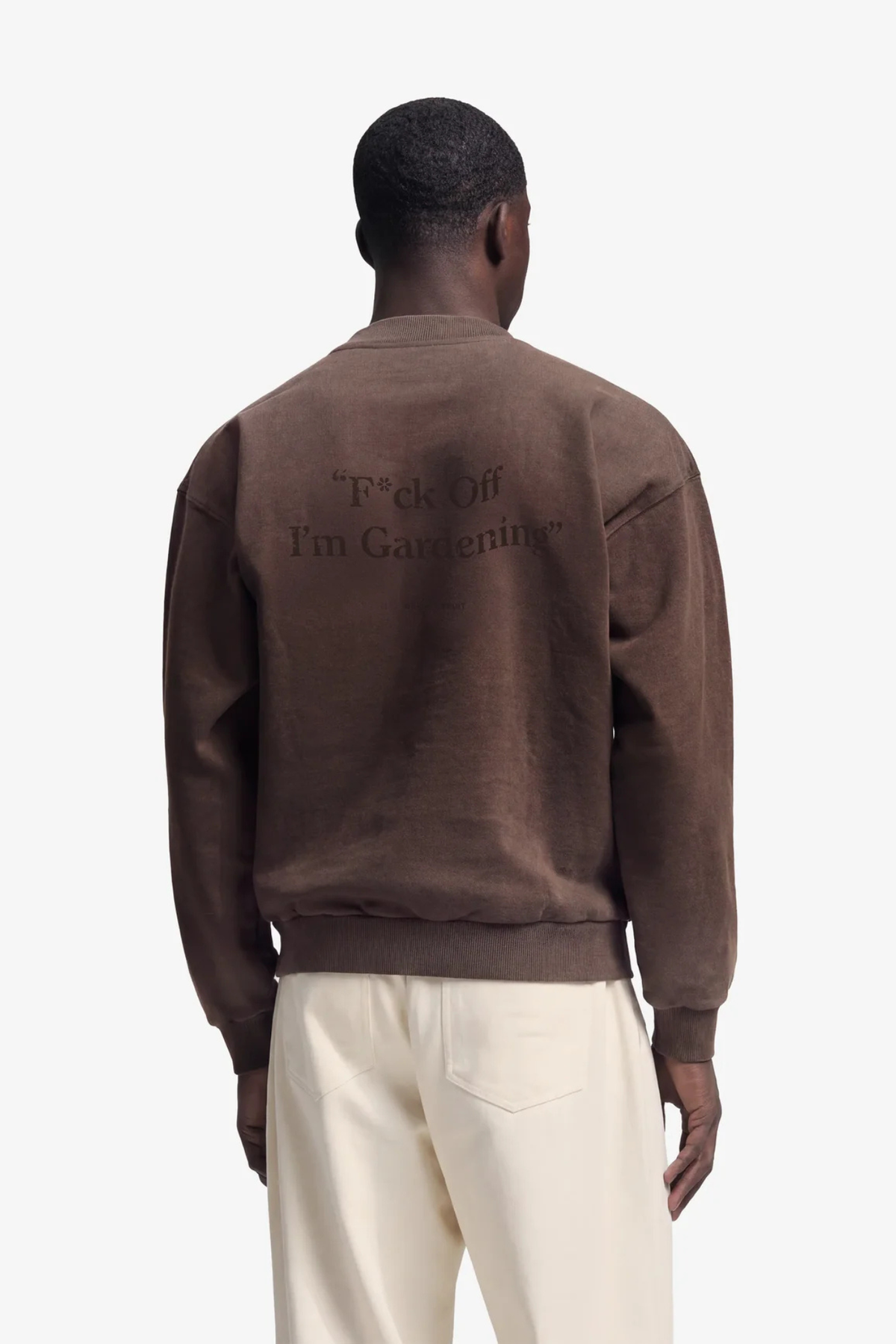 DISTRESSED "F*CK OFF I'M GARDENING" CREWNECK - BROWN