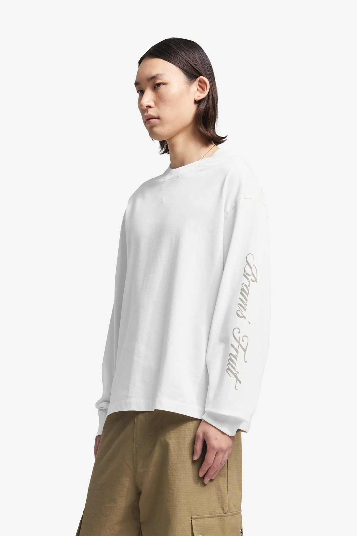 DISTRESSED SCRIPT LOGO LONGSLEEVE - OFF-WHITE