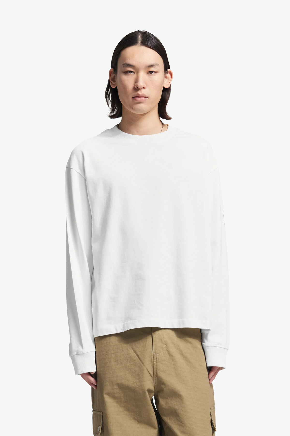 DISTRESSED SCRIPT LOGO LONGSLEEVE - OFF-WHITE