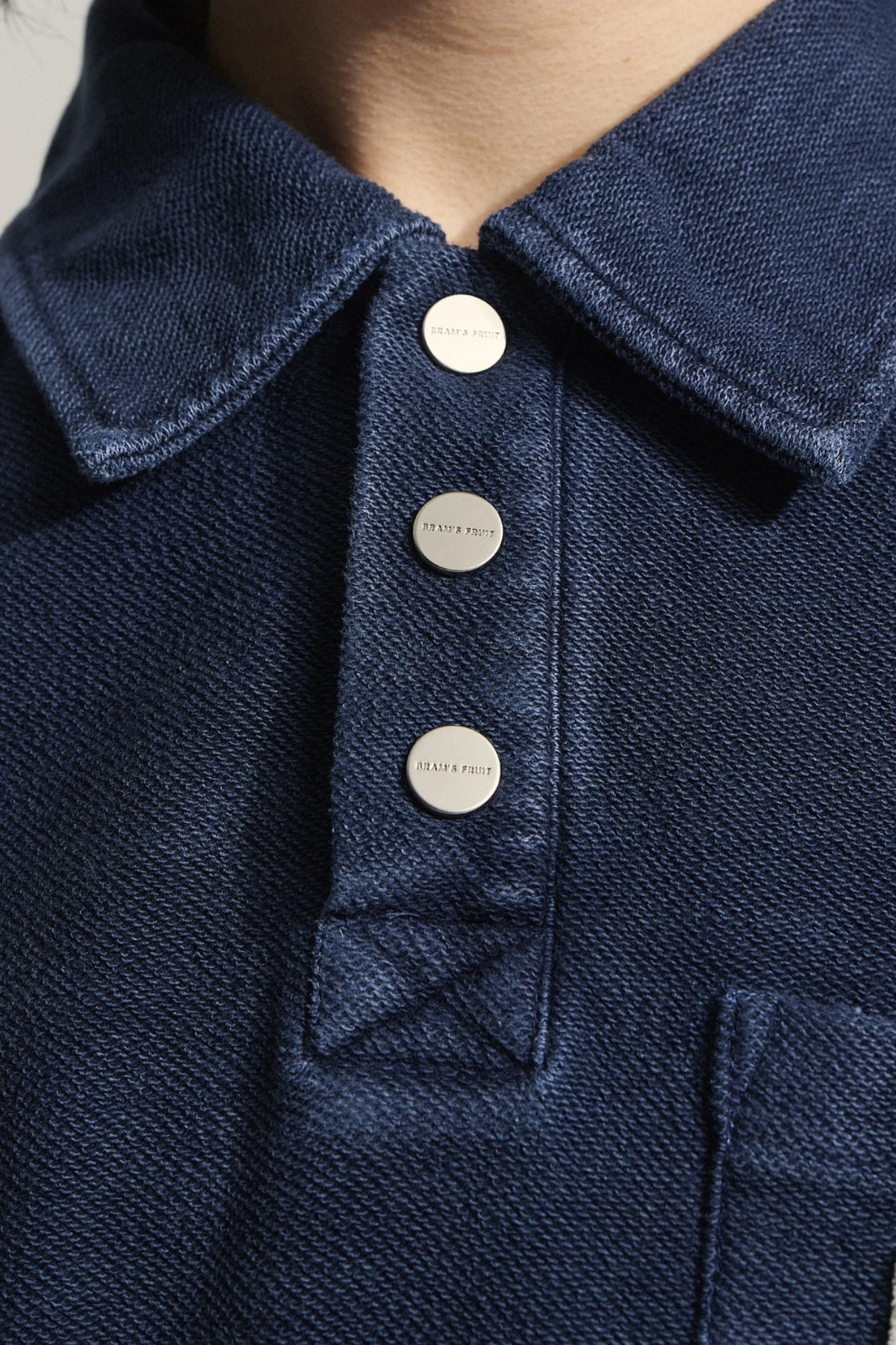 CHEST POCKET SWEAT POLO - WASHED MIDNIGHT BLUE