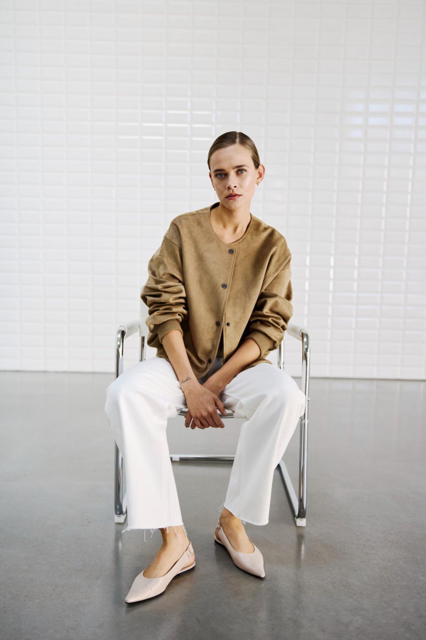 FREYA VEGAN SUEDE BOMBER JACKET - MID FALCON